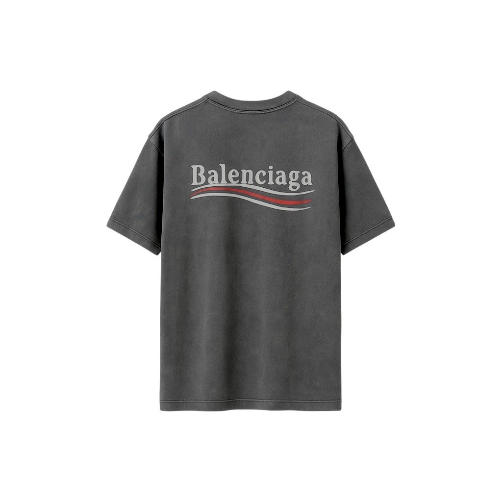 Balenciaga Antrasit Baskılı Tişört 