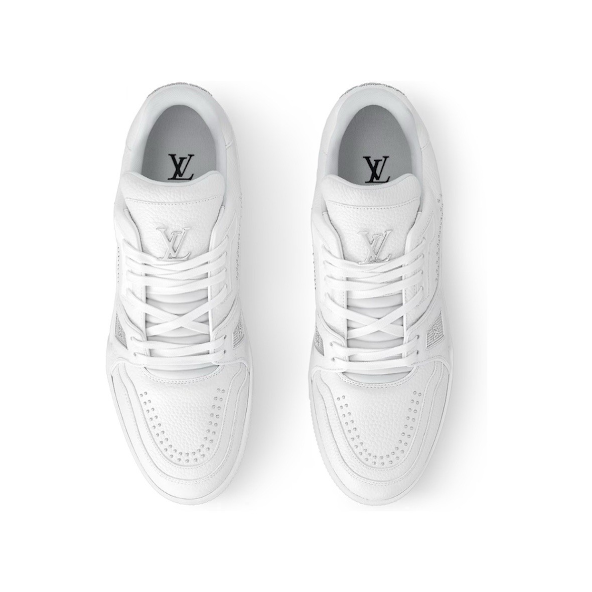 LV Trainer Beyaz Metal Logo Sneaker Ayakkabı