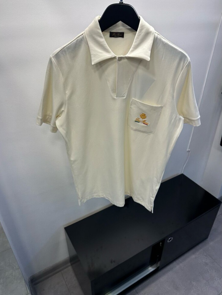 Loro Piana Polo Yaka Krem Tişört 