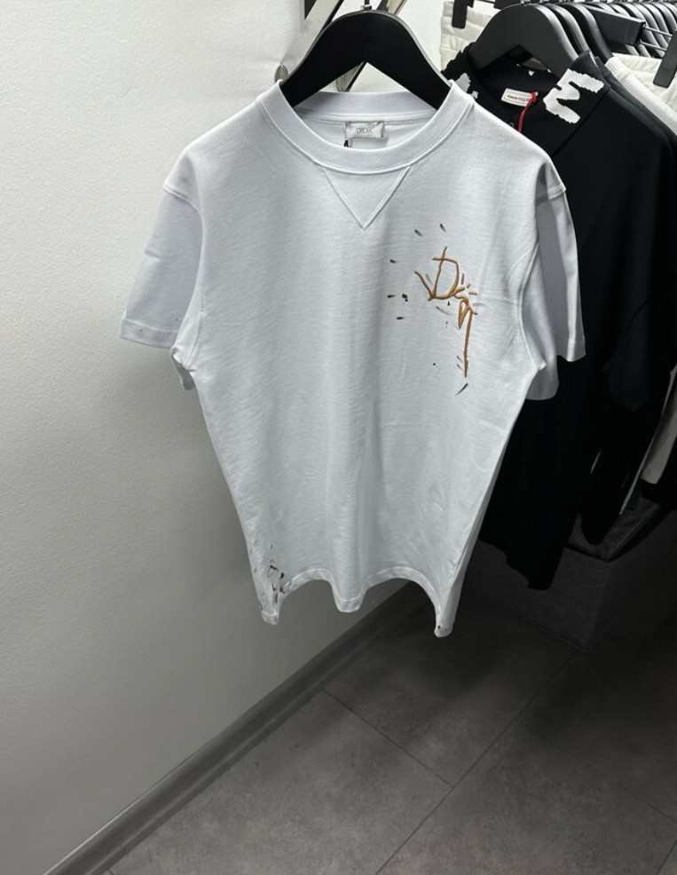 Dior X Cactus Jack Beyaz Lekeli Tişört
