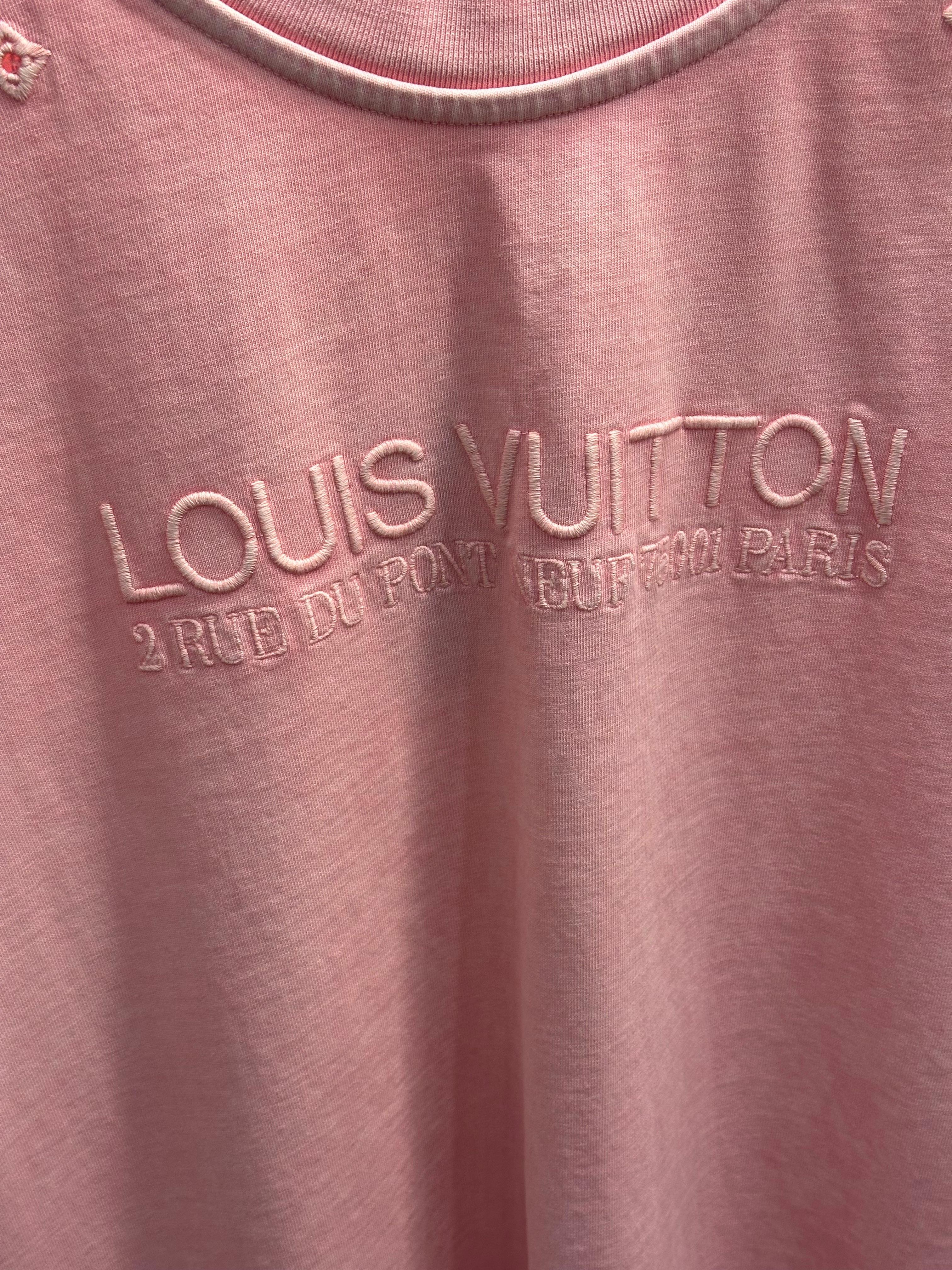 Louis Vuitton Hafif Yıkamalı Pembe Tişört