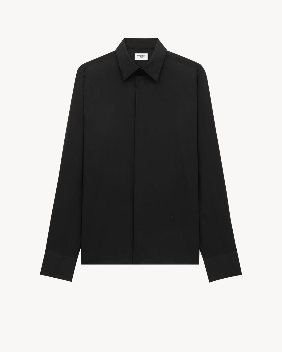 YSL Nakışlı Siyah Gömlek