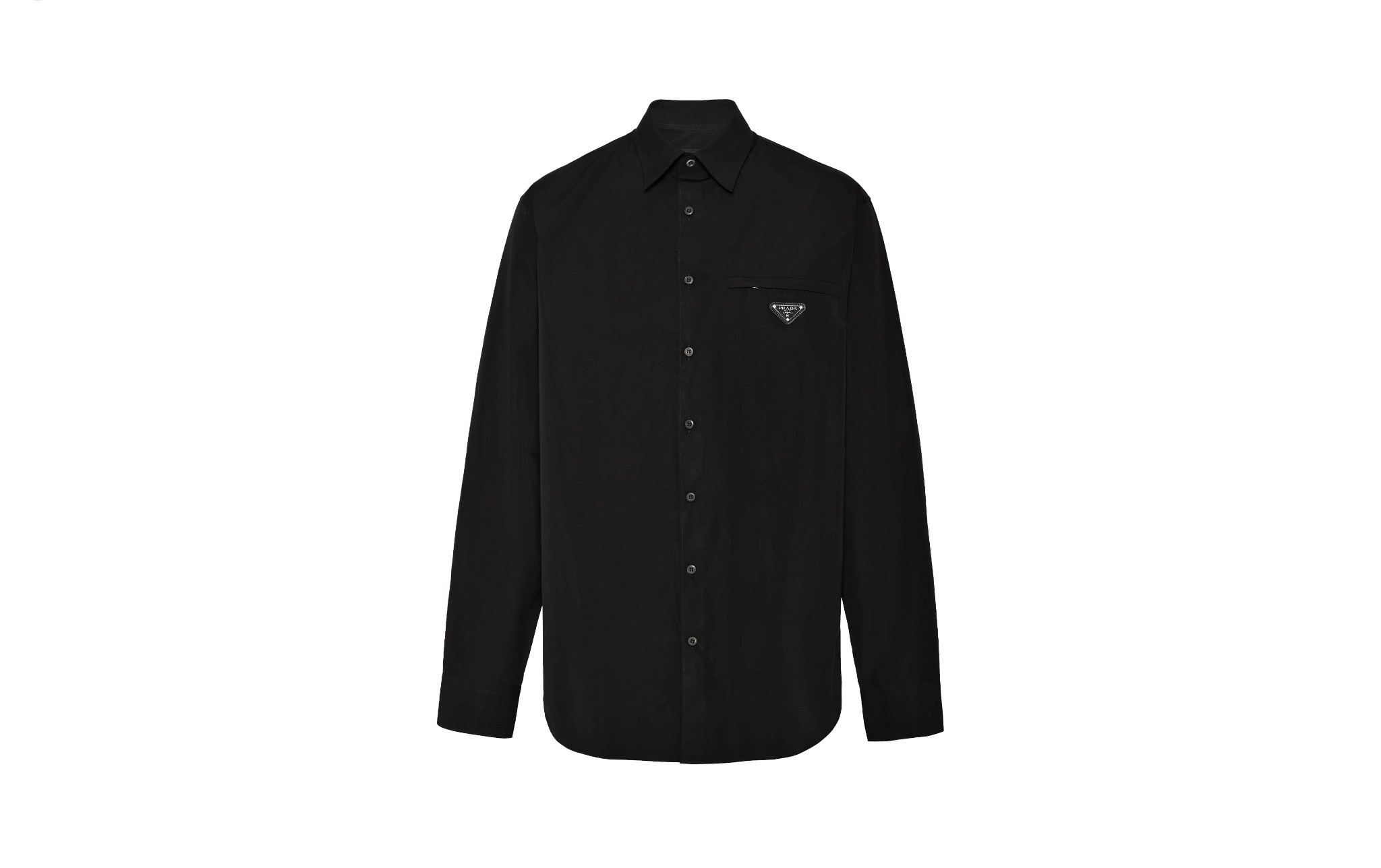 Prada Siyah Classic Uzun Gömlek