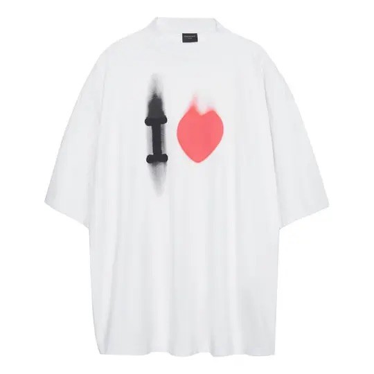 Balenciaga I Love Baskılı Tişört 