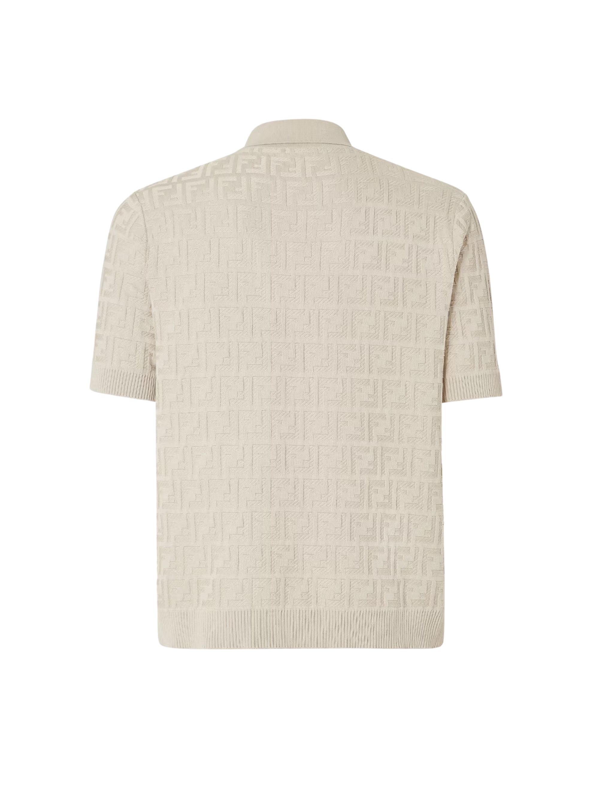 Fendi FF Logo Triko Kumaş Polo Tişört 