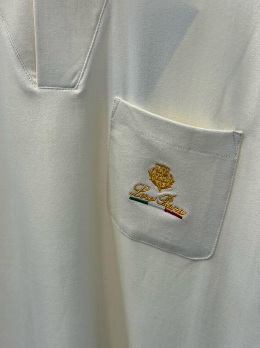 Loro Piana Polo Yaka Krem Tişört 