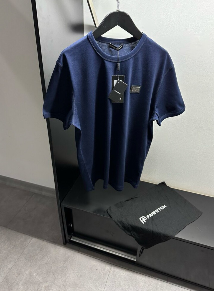 Dolce & Gabbana Plaka Lacivert Tişört