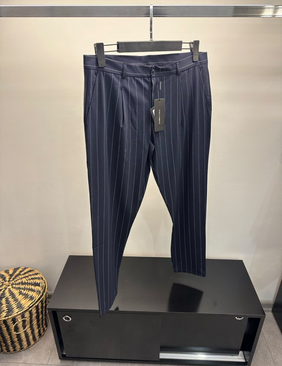 Dolce & Gabbana Lacivert Çizgili Kumaş Pantolon