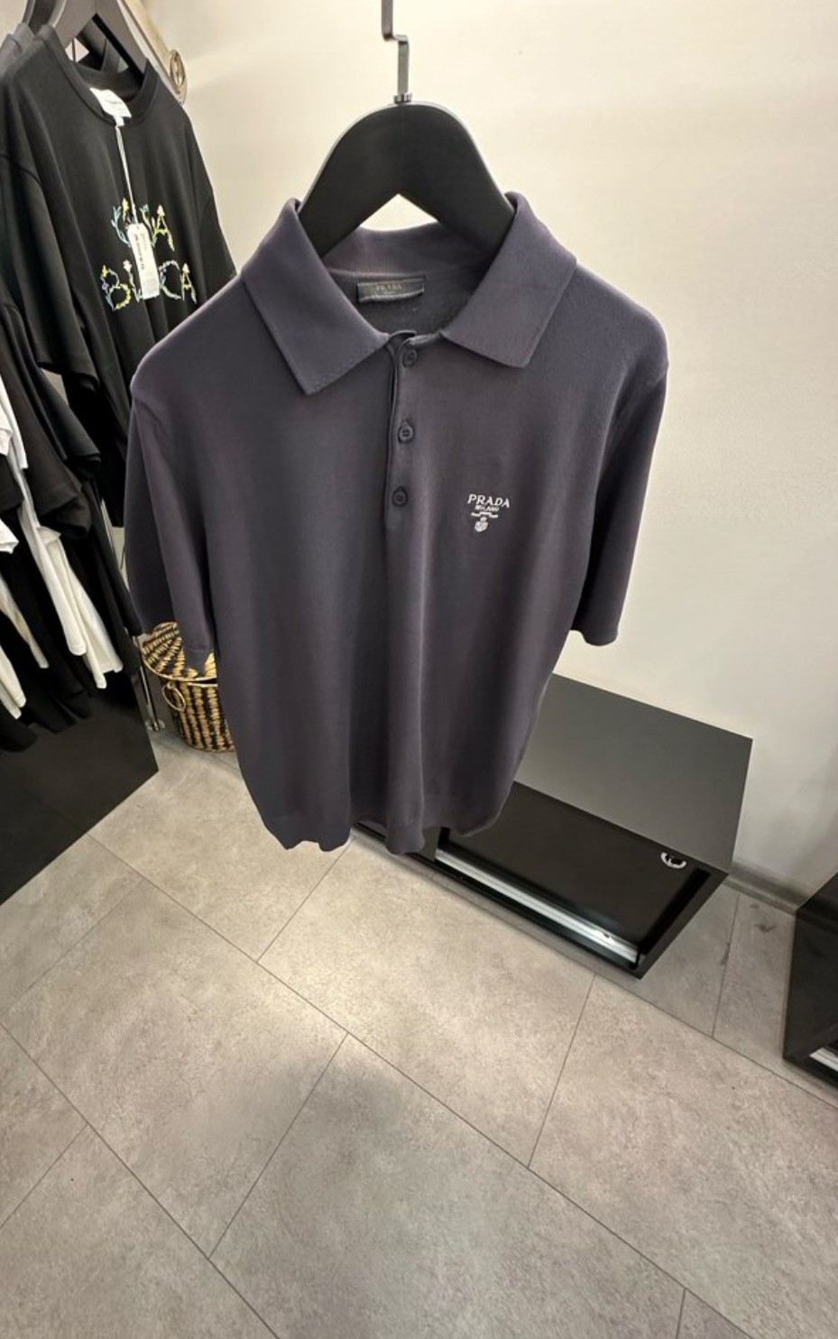 Prada Mor Düğmeli Polo Yala Triko