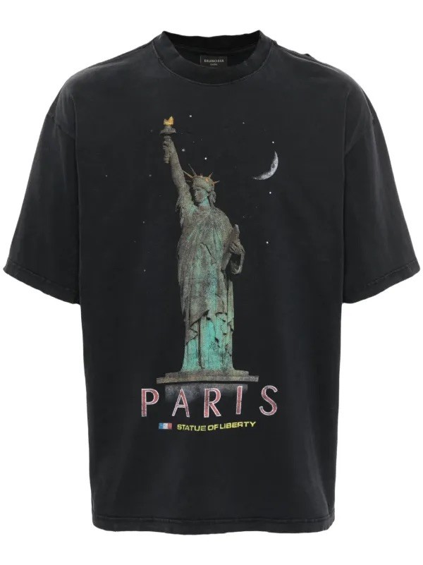 Balenciaga Paris Liberty Baskılı Tişört