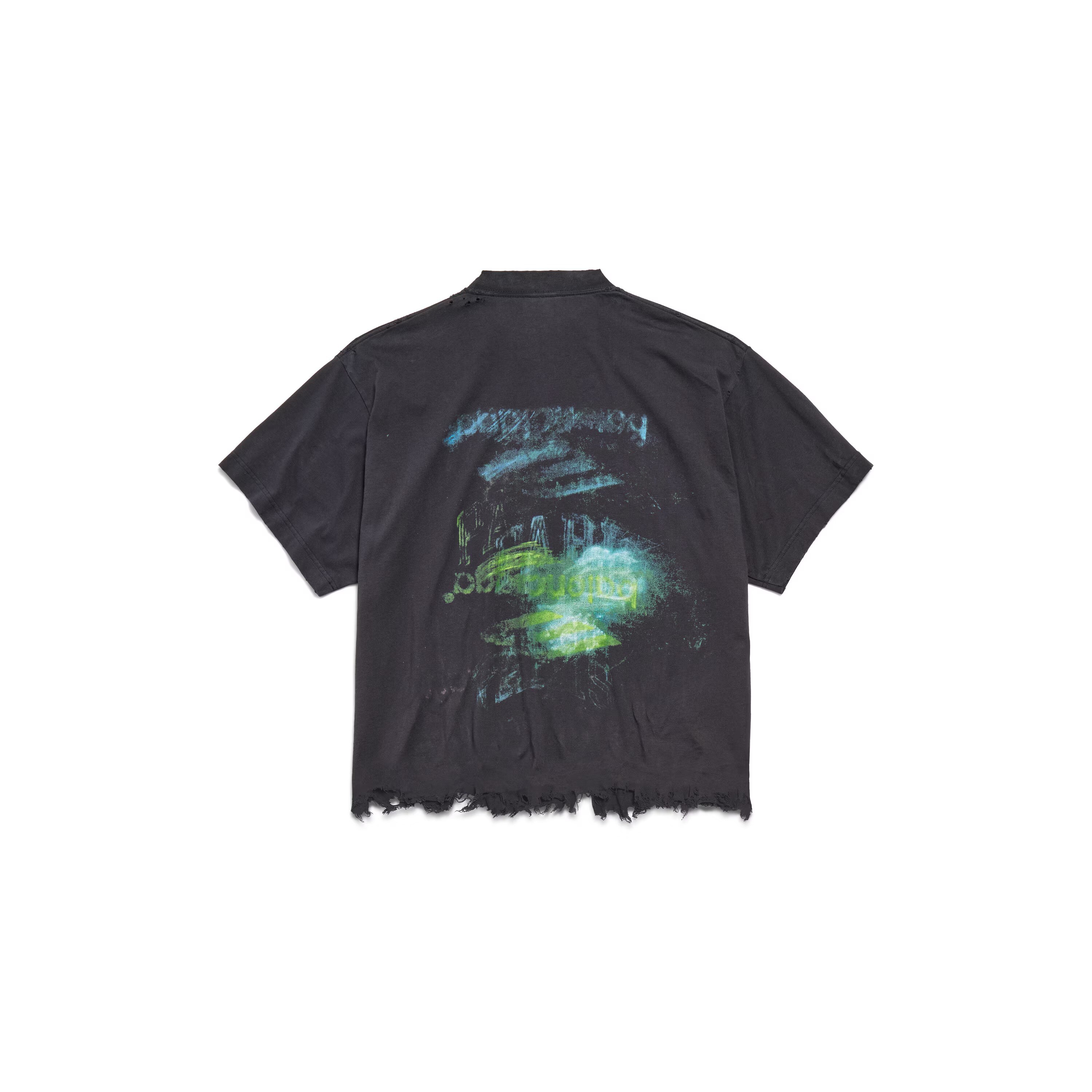 Balenciaga Yırtık Motif Krop Unisex Tişört 