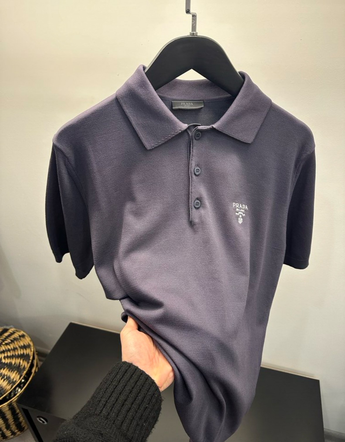 Prada Mor Düğmeli Polo Yala Triko