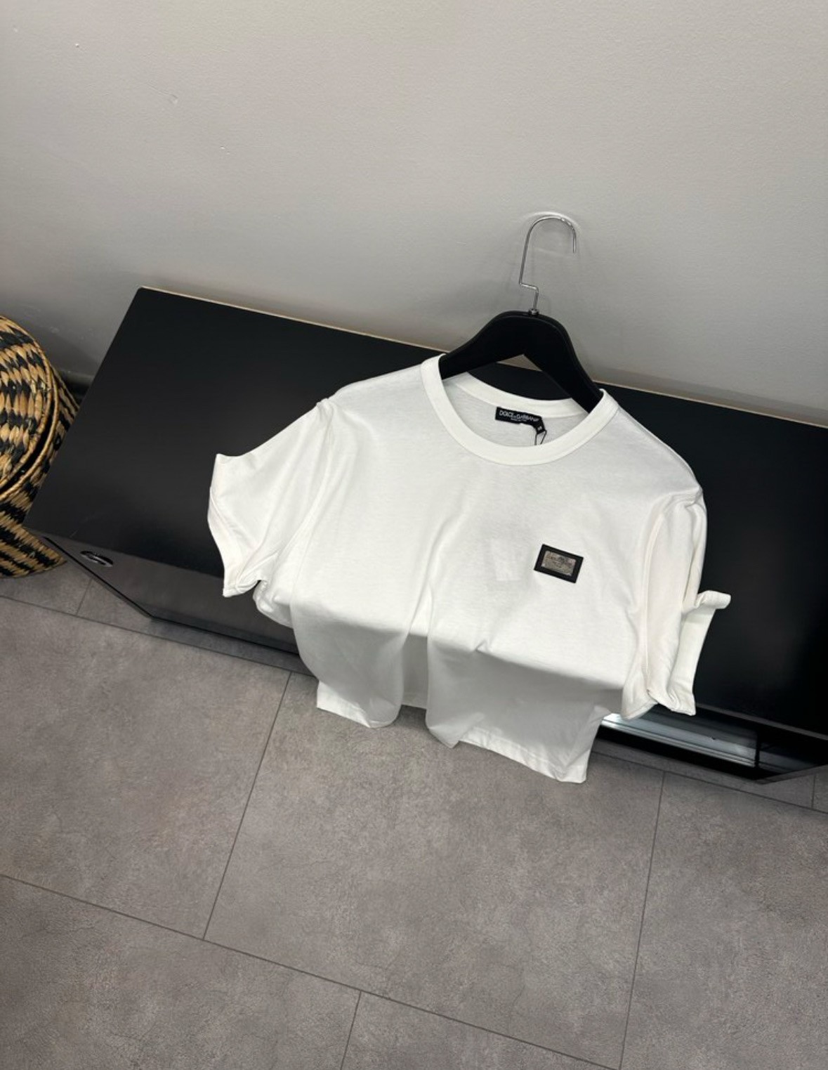 Dolce & Gabbana Beyaz Plaka Tişört