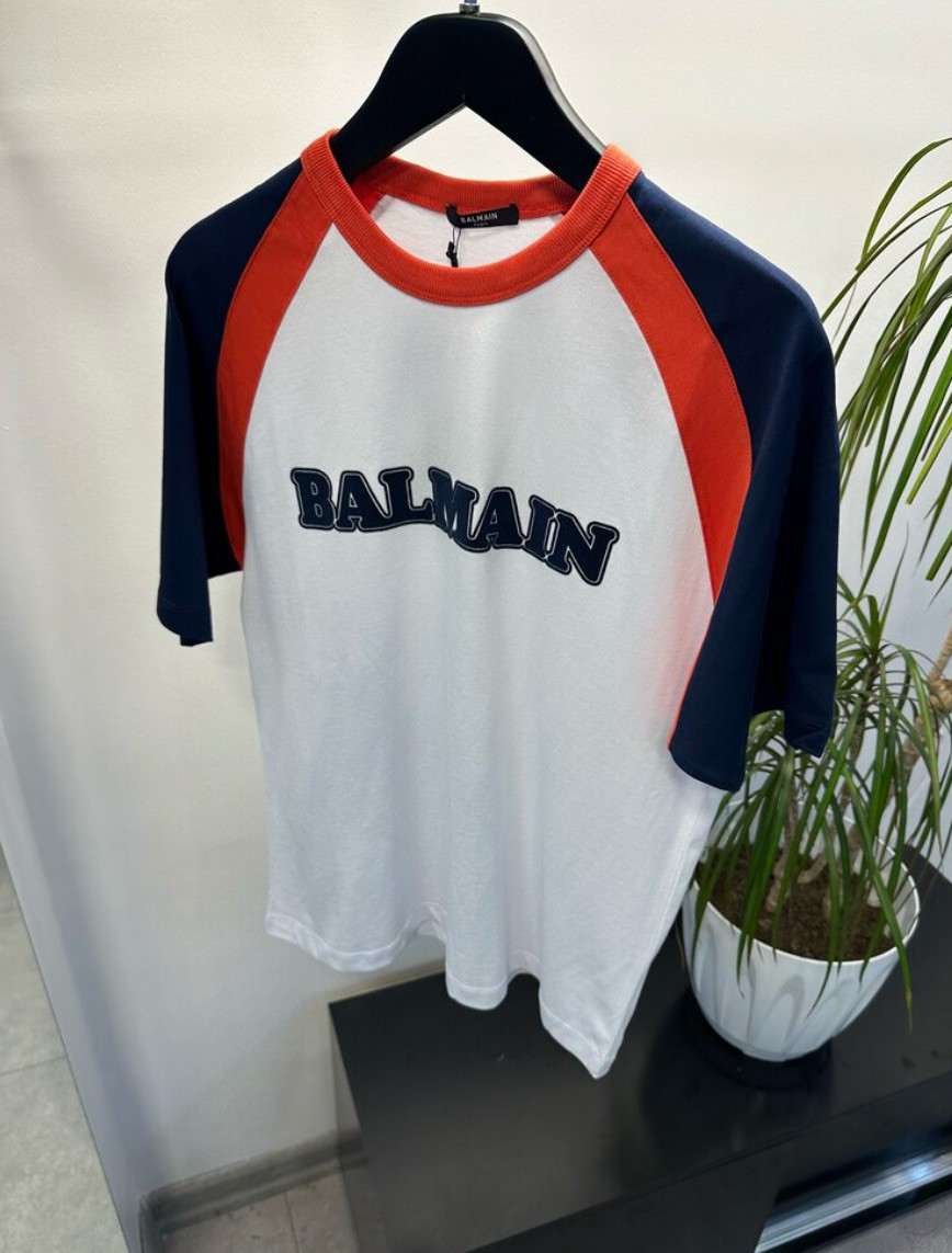 Balmain Paris Parçalı Renk Tişört