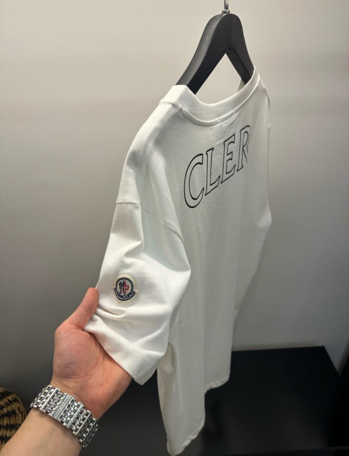 Moncler Beyaz Ön & Arka Baskı Tişört