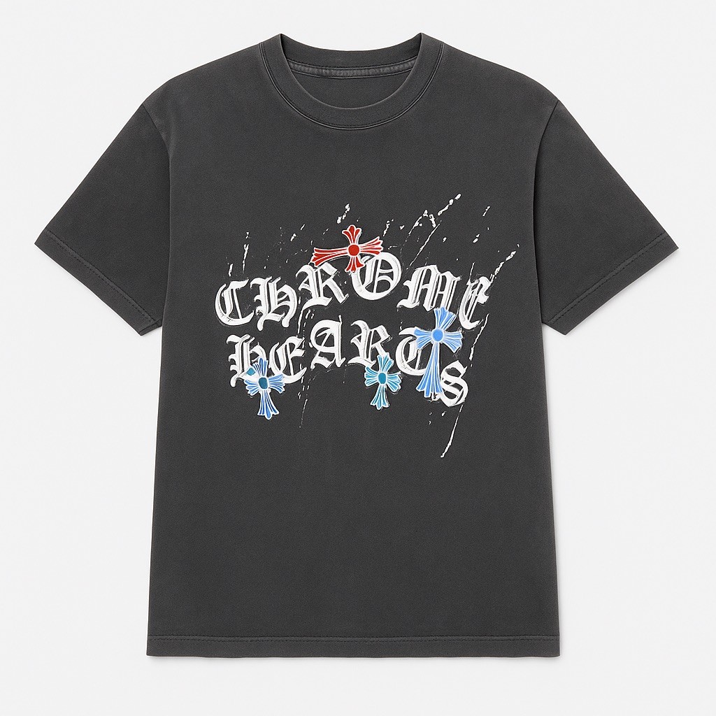 Chrome Hearts Yıkamalı Tişört 