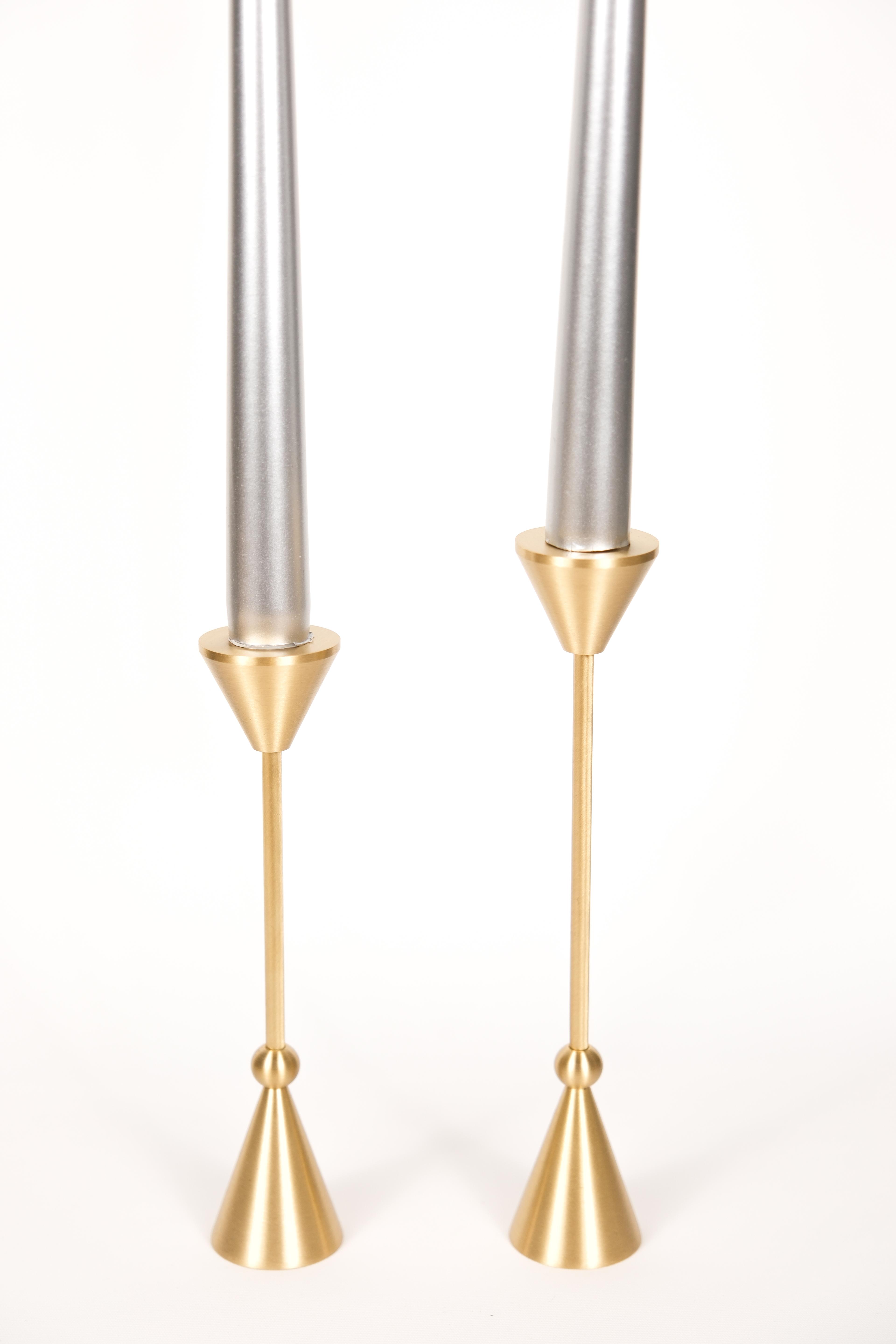 Bulk Conical Brass Candlestick Candle Holder 2 pcs