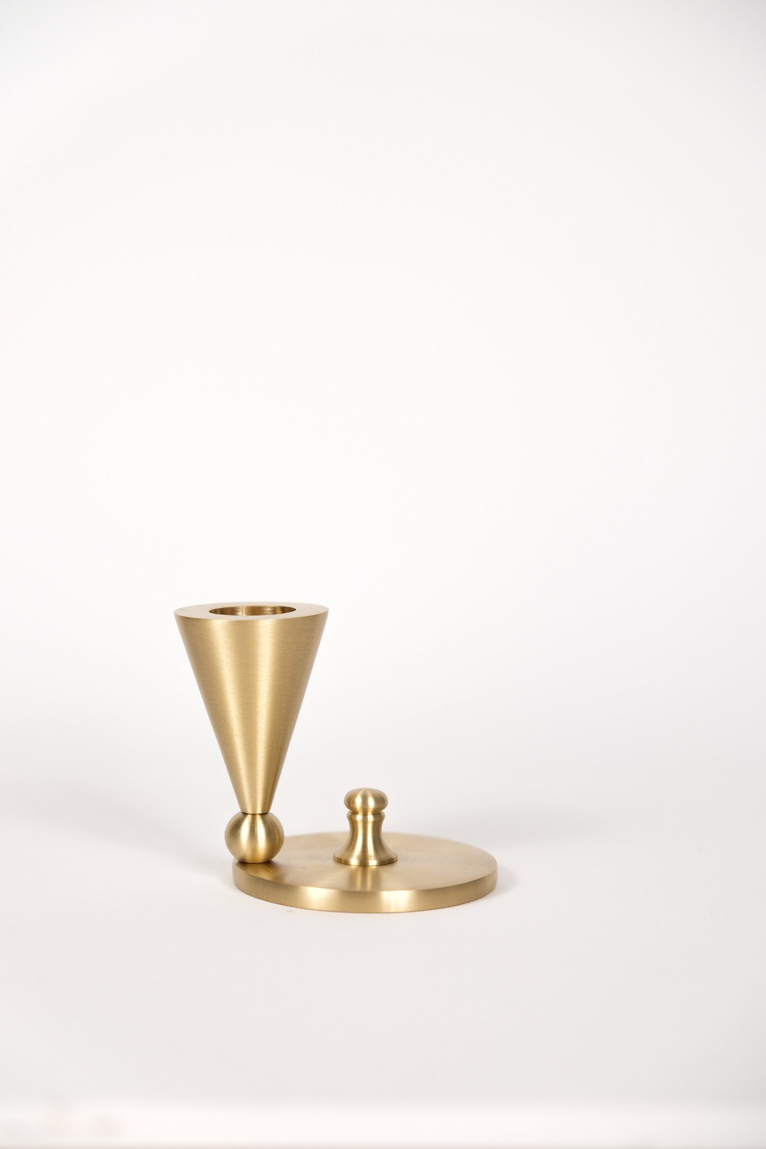 Conical Supported Brass Candlestick Candle Holder 2 pcs