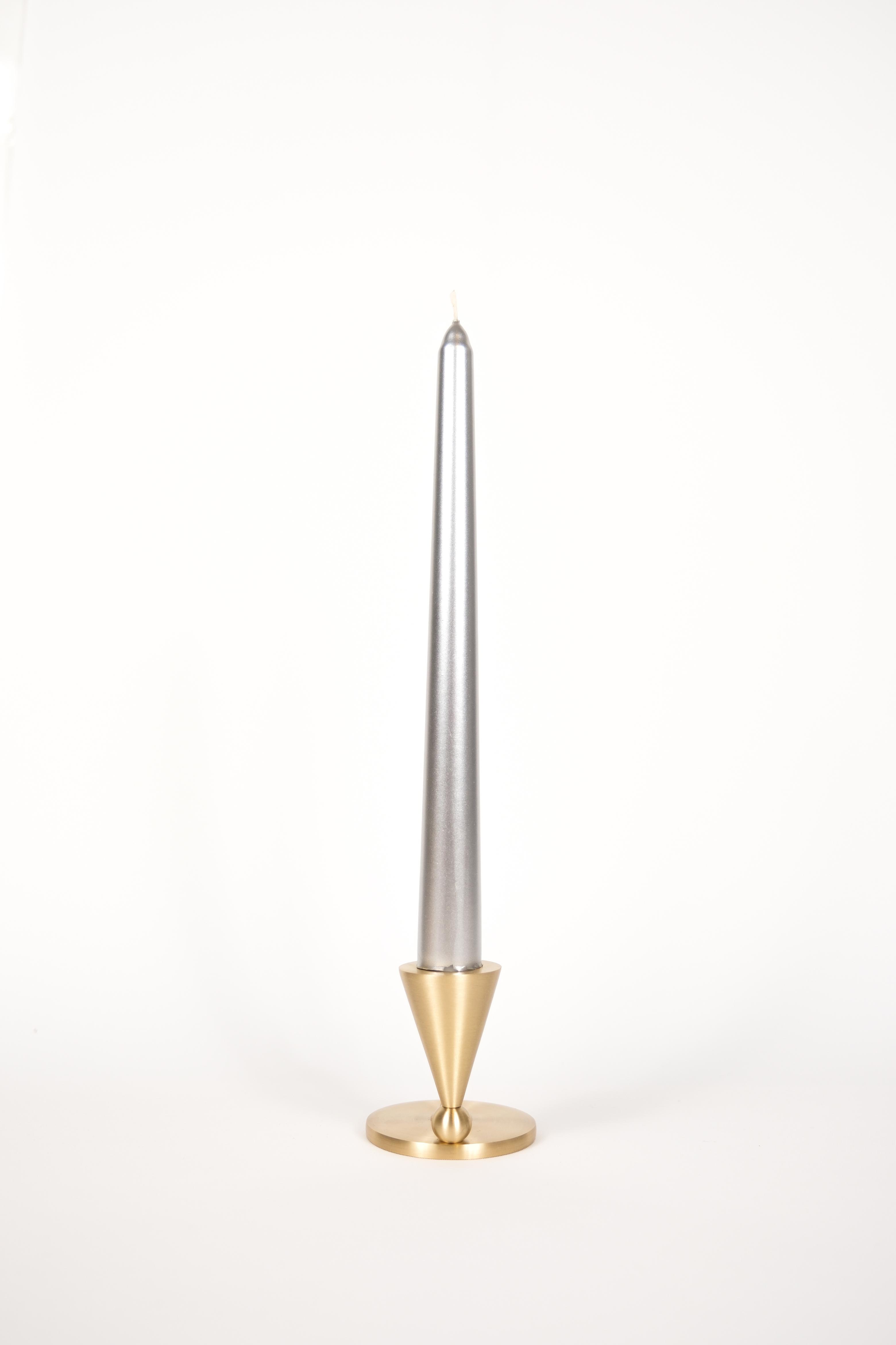 Conical Supported Brass Candlestick Candle Holder 2 pcs
