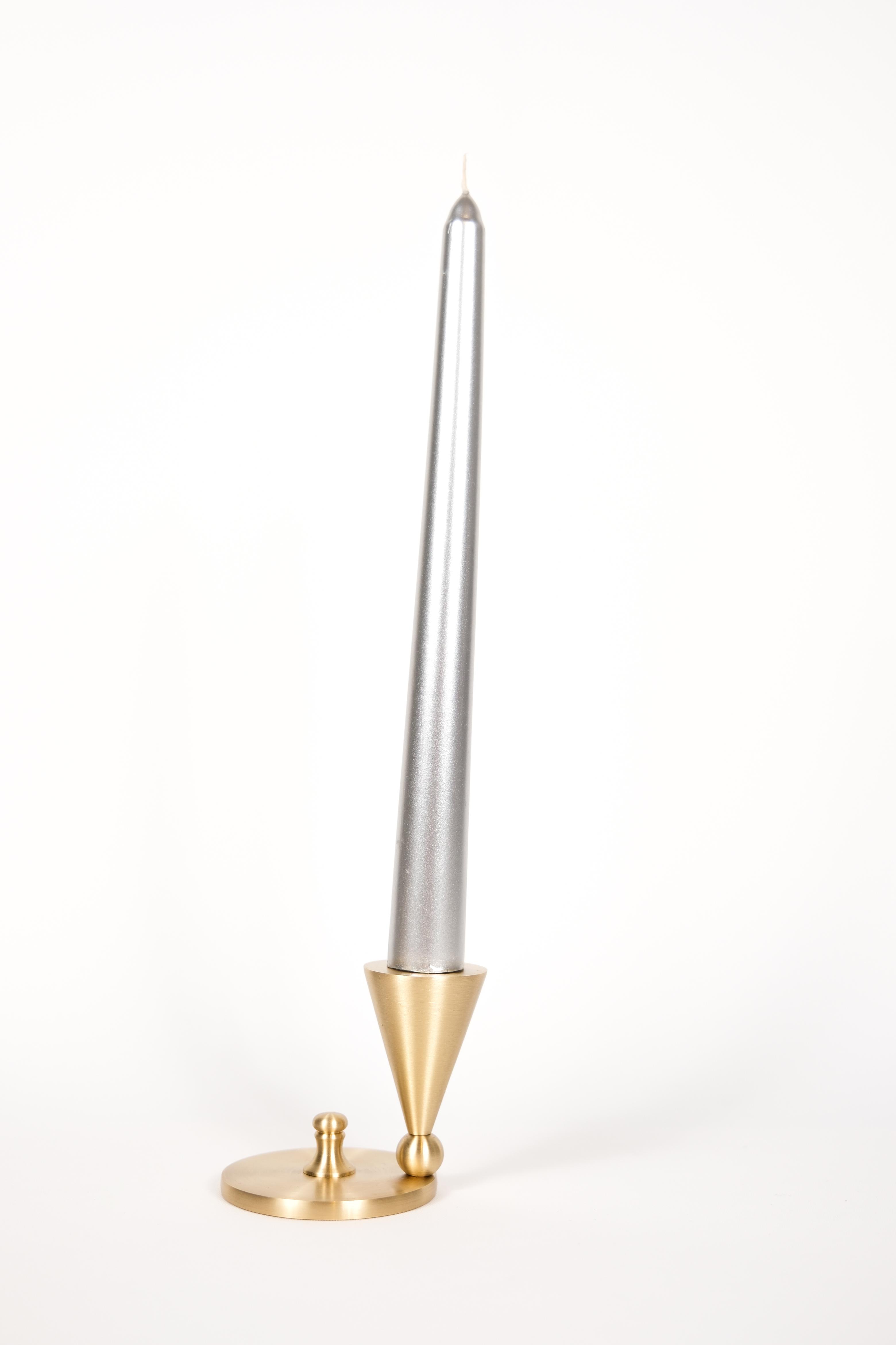 Conical Supported Brass Candlestick Candle Holder 2 pcs