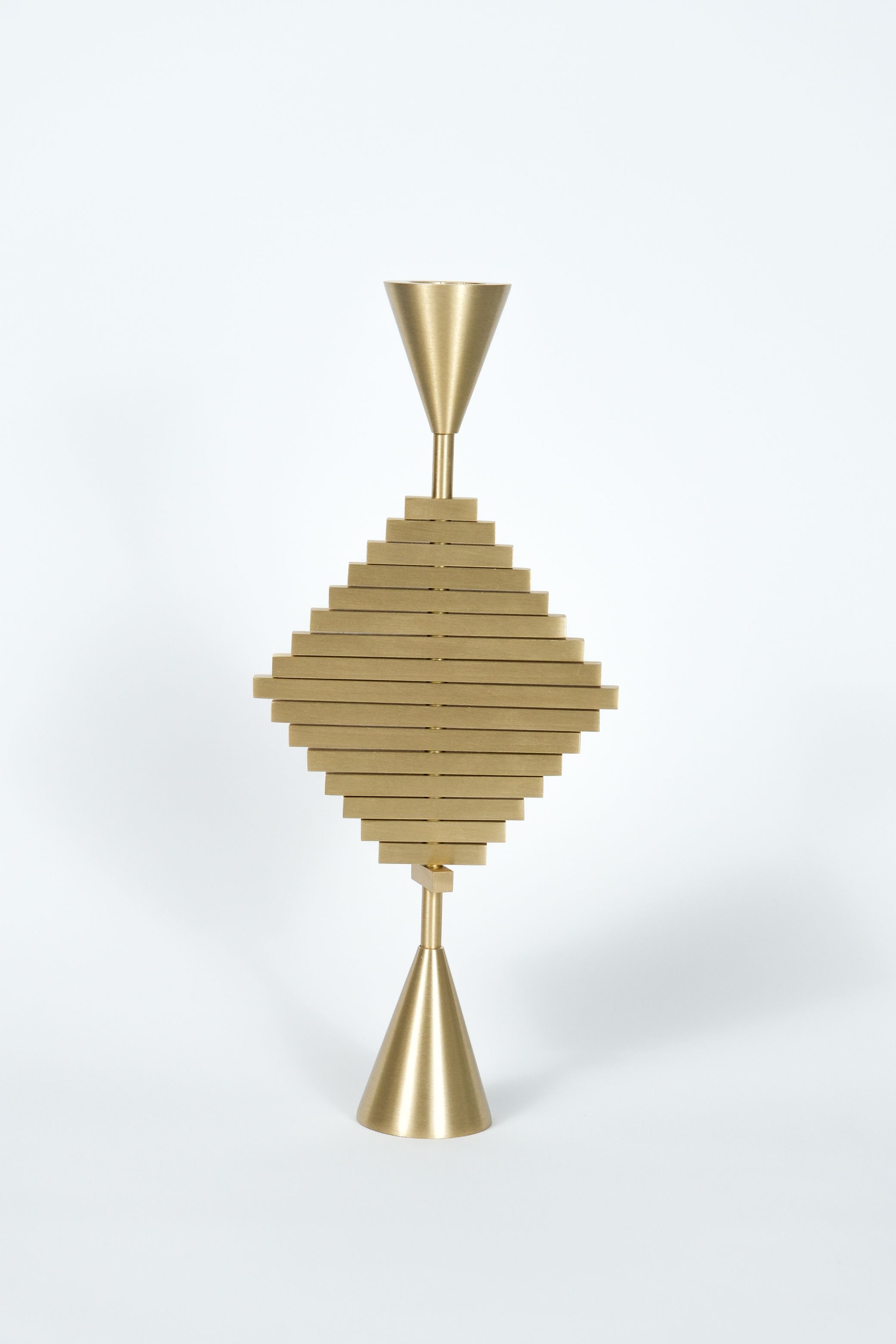 Handmade Triangle Movable Brass Candlestick Candle Holder