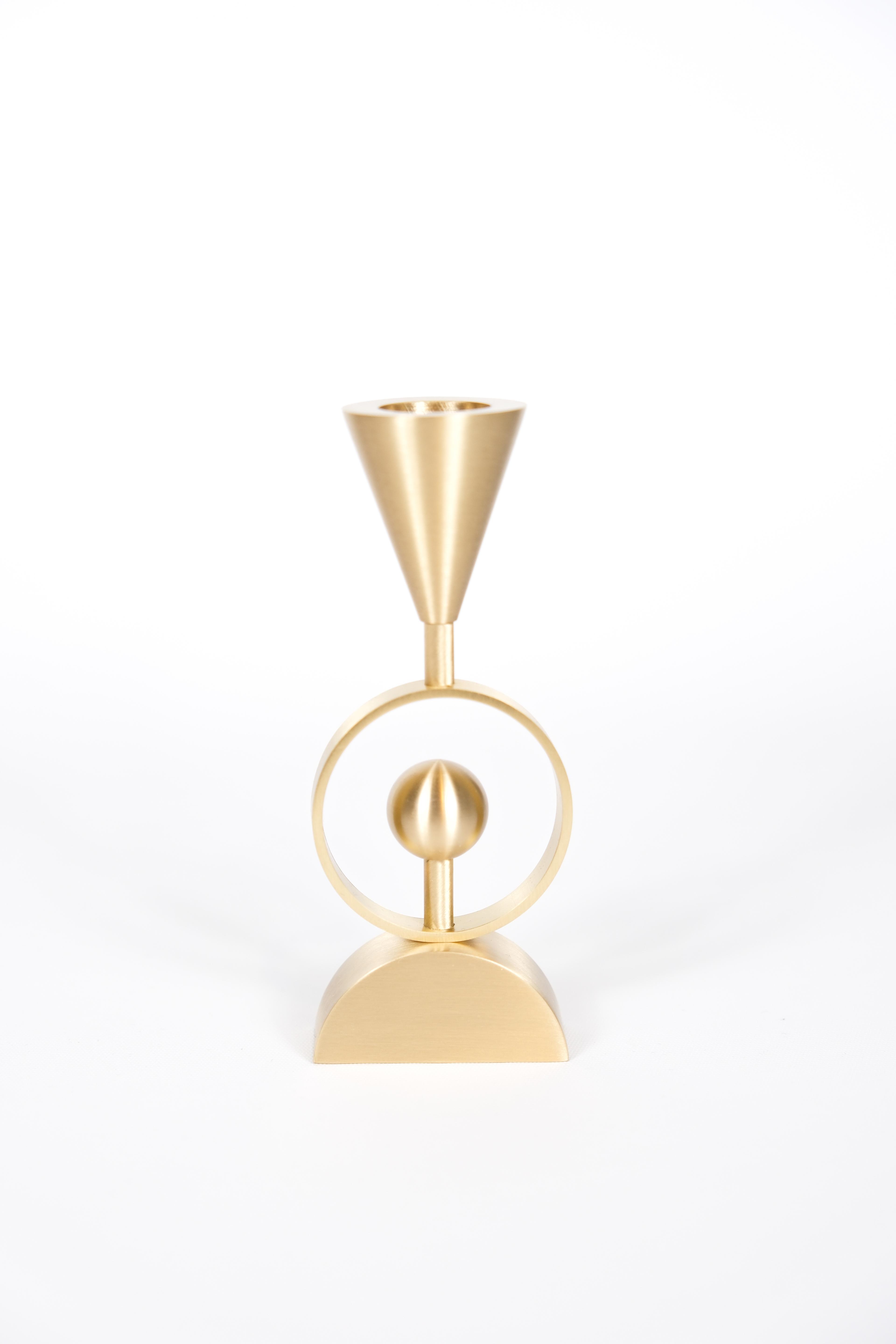 Single Half Taper Design Brass Candlestick Candle Holder