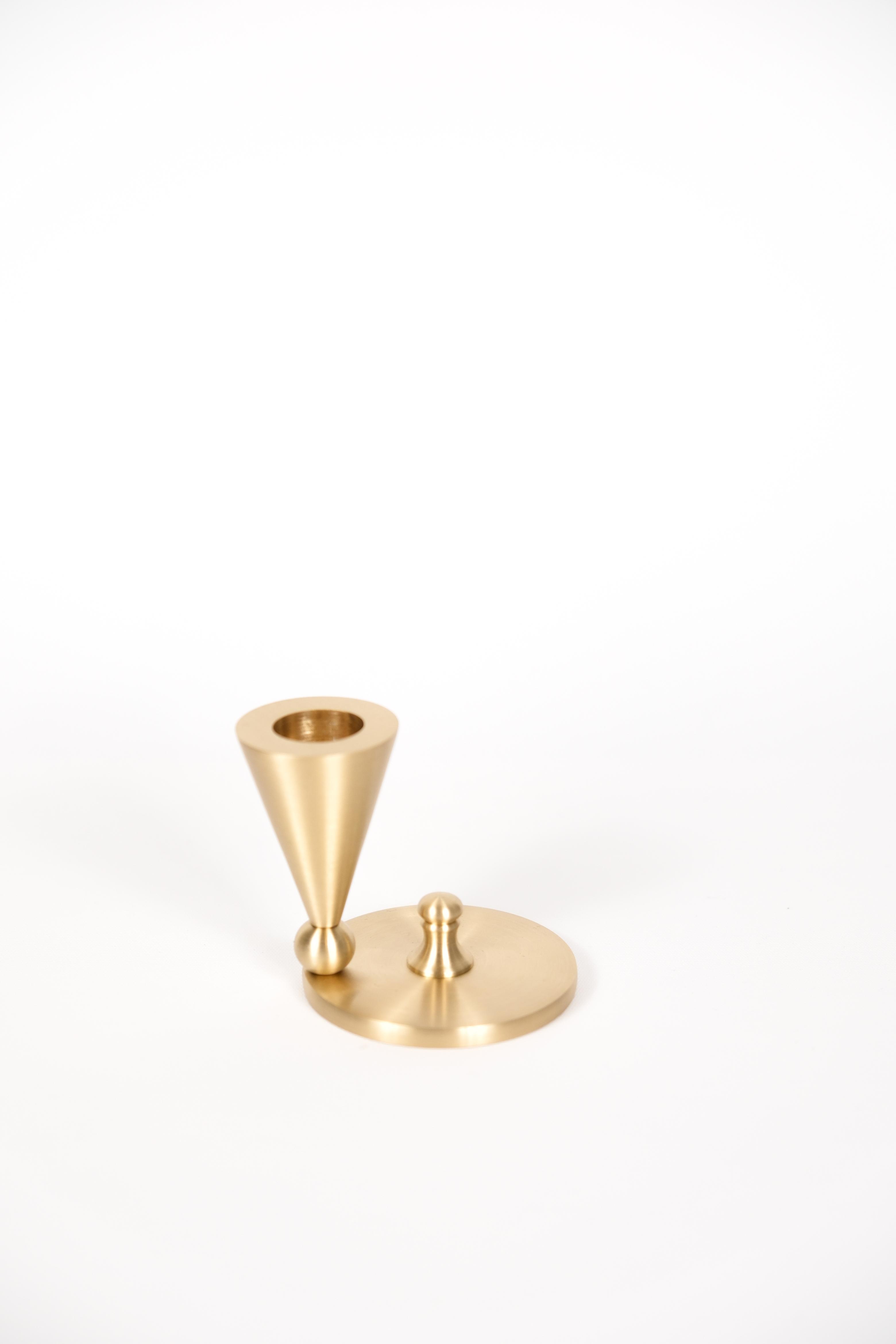 Conical Supported Brass Candlestick Candle Holder 2 pcs