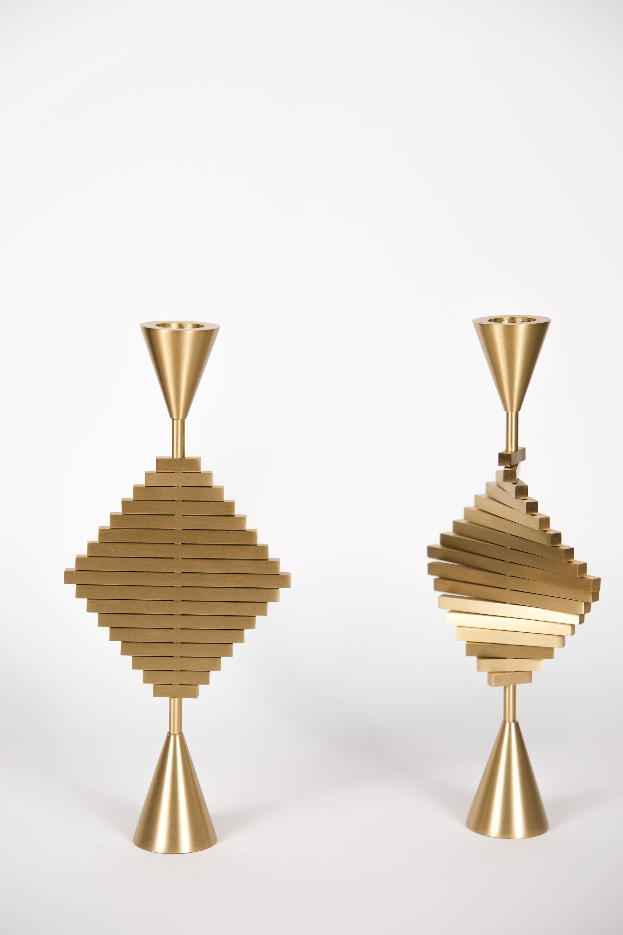 Handmade Triangle Movable Brass Candlestick Candle Holder
