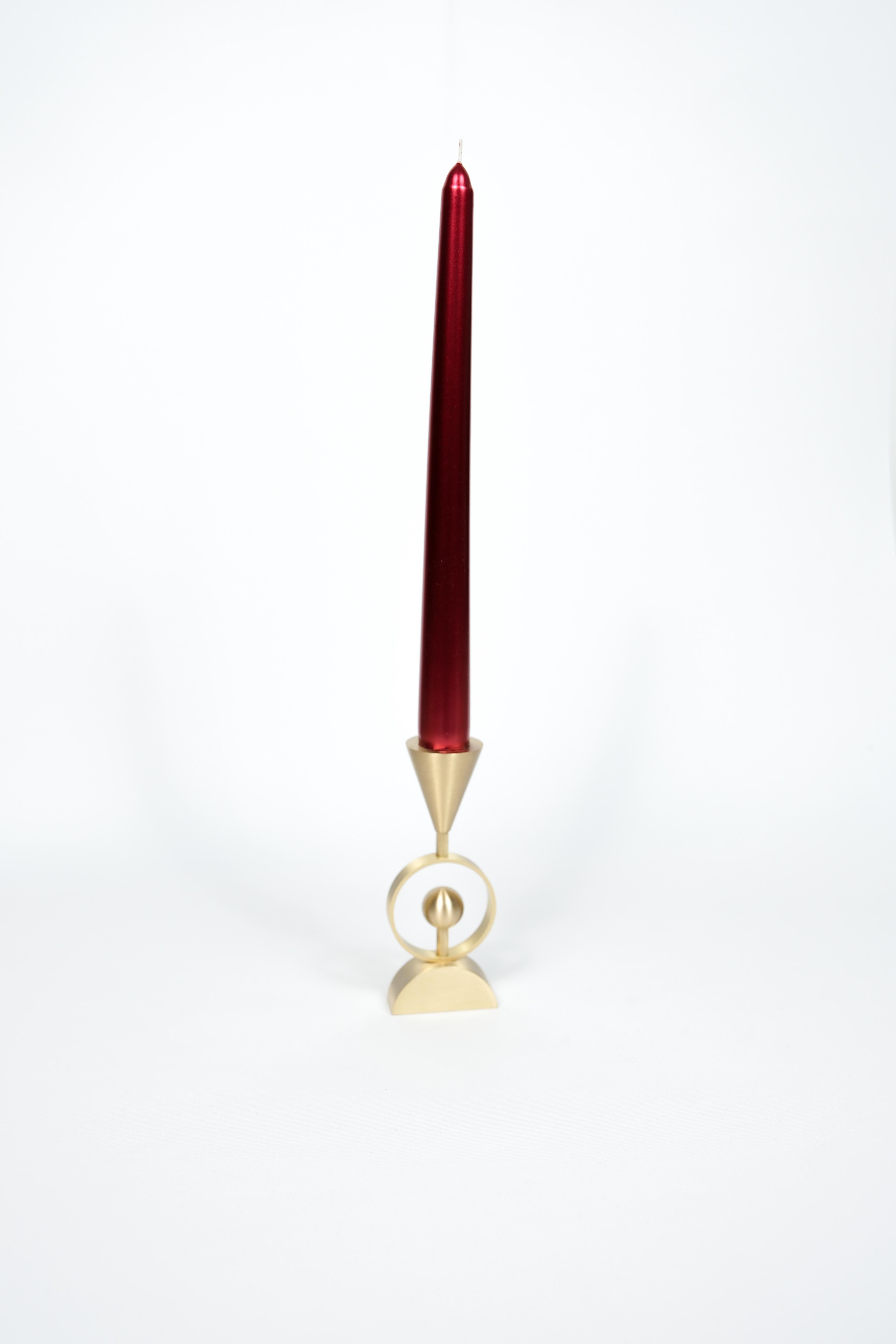 Single Half Taper Design Brass Candlestick Candle Holder