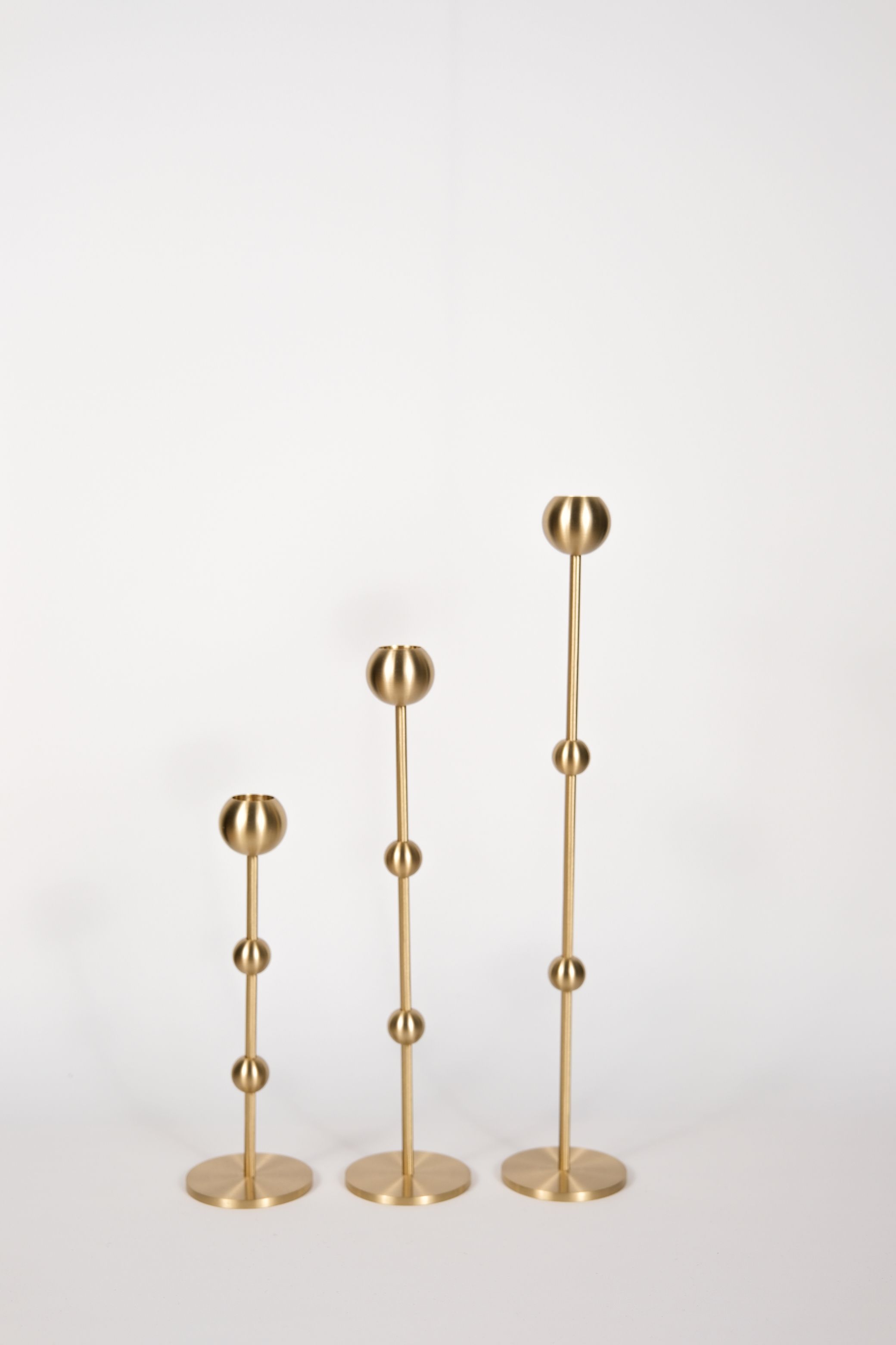 3 Bulk Long Brass Candlestick Candle Holder 3 pcs