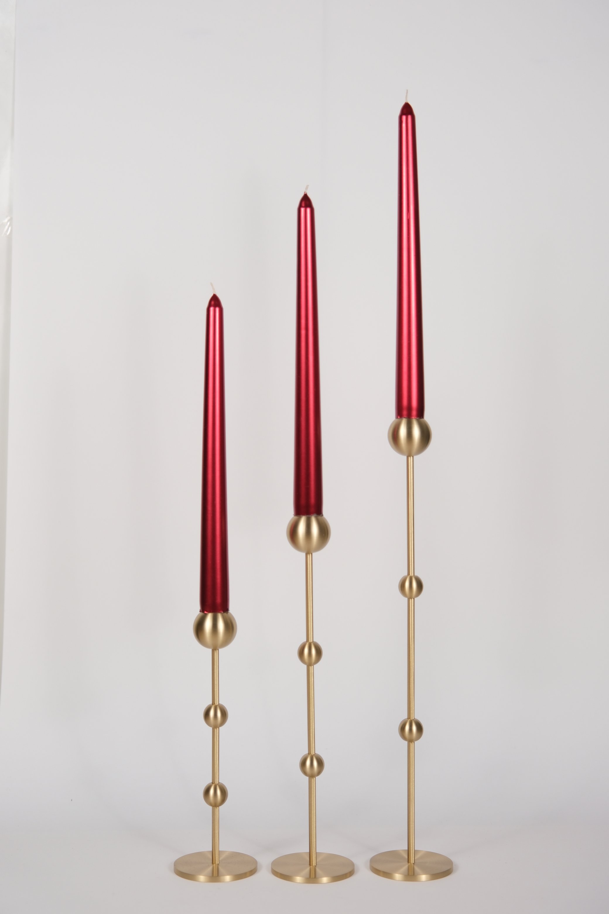 3 Bulk Long Brass Candlestick Candle Holder 3 pcs