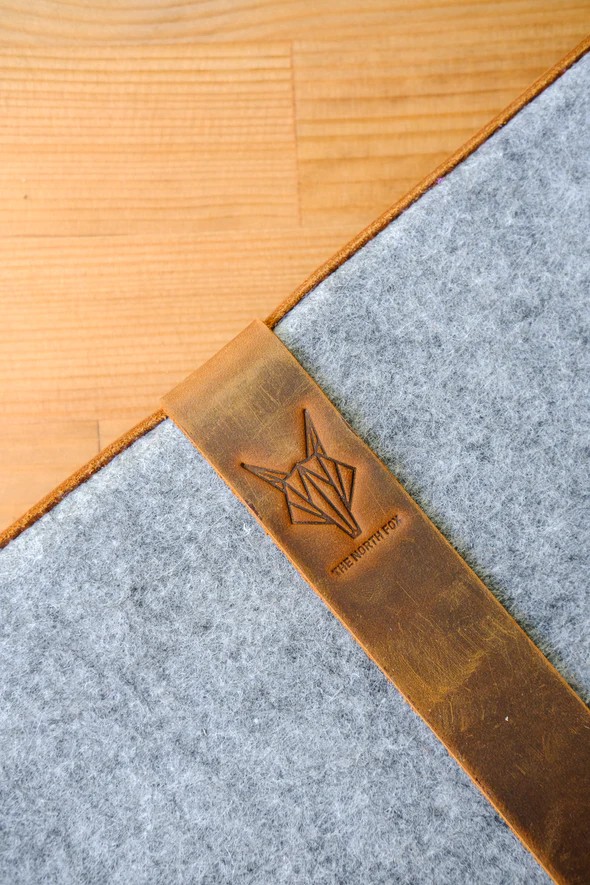 Leather & Felt Combination Laptop Sleeve 