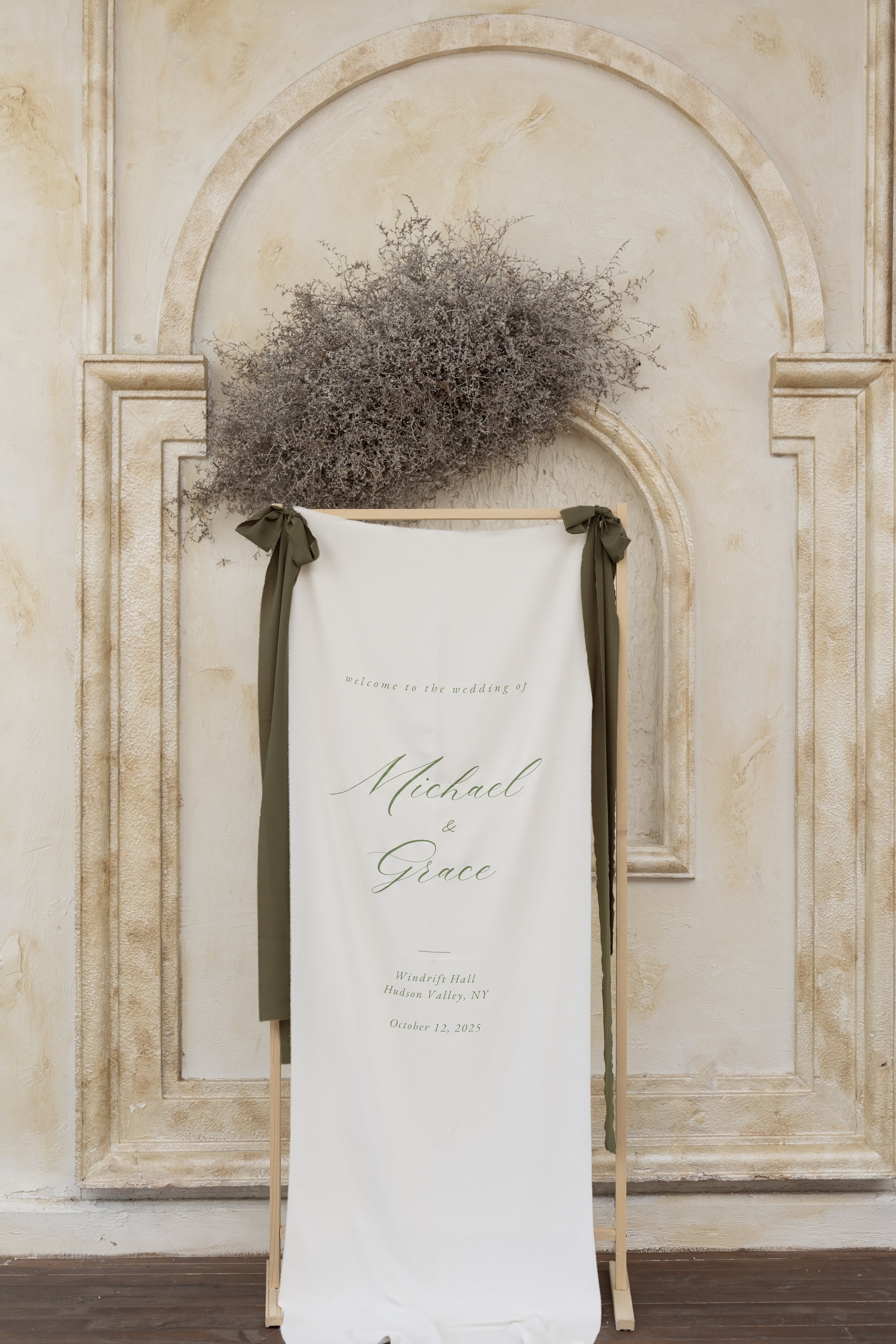 Kişiye Özel Pamuklu Düğün Flaması – Kumaş Düğün Karşılama Flaması – Modern Nikah Afişi – Düğün Dekorasyonu main variant image