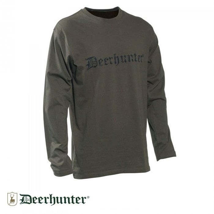 DEERHUNTER Logo Yeşil Uzun Kollu Tişört