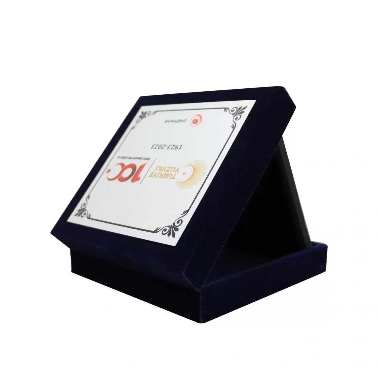 100.Yıl Lacivert Kadife Hatıra Para Kutusu