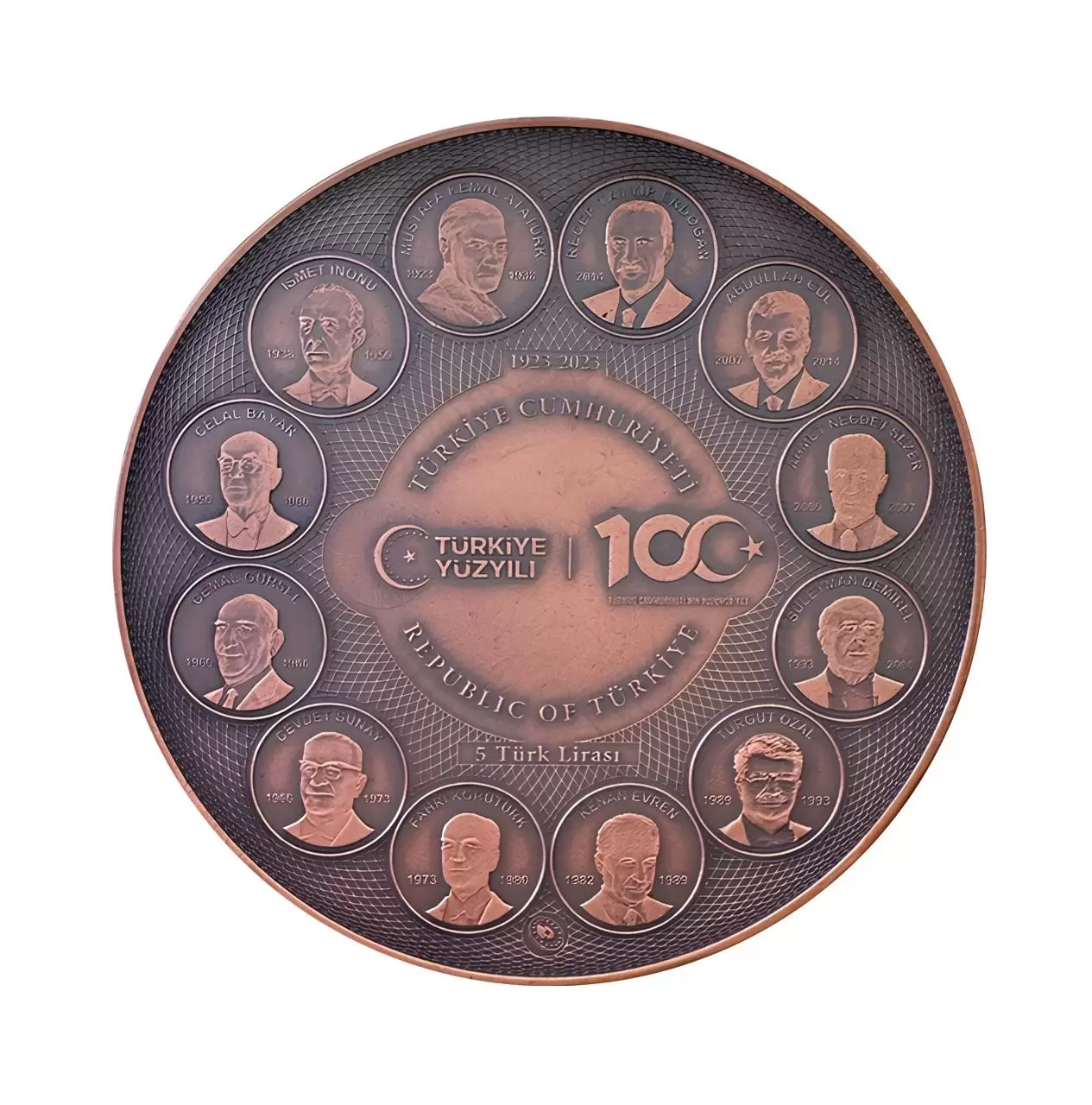 Türkiye Cumhuriyeti'nin 100.Yılı Bronz Hatıra Parası