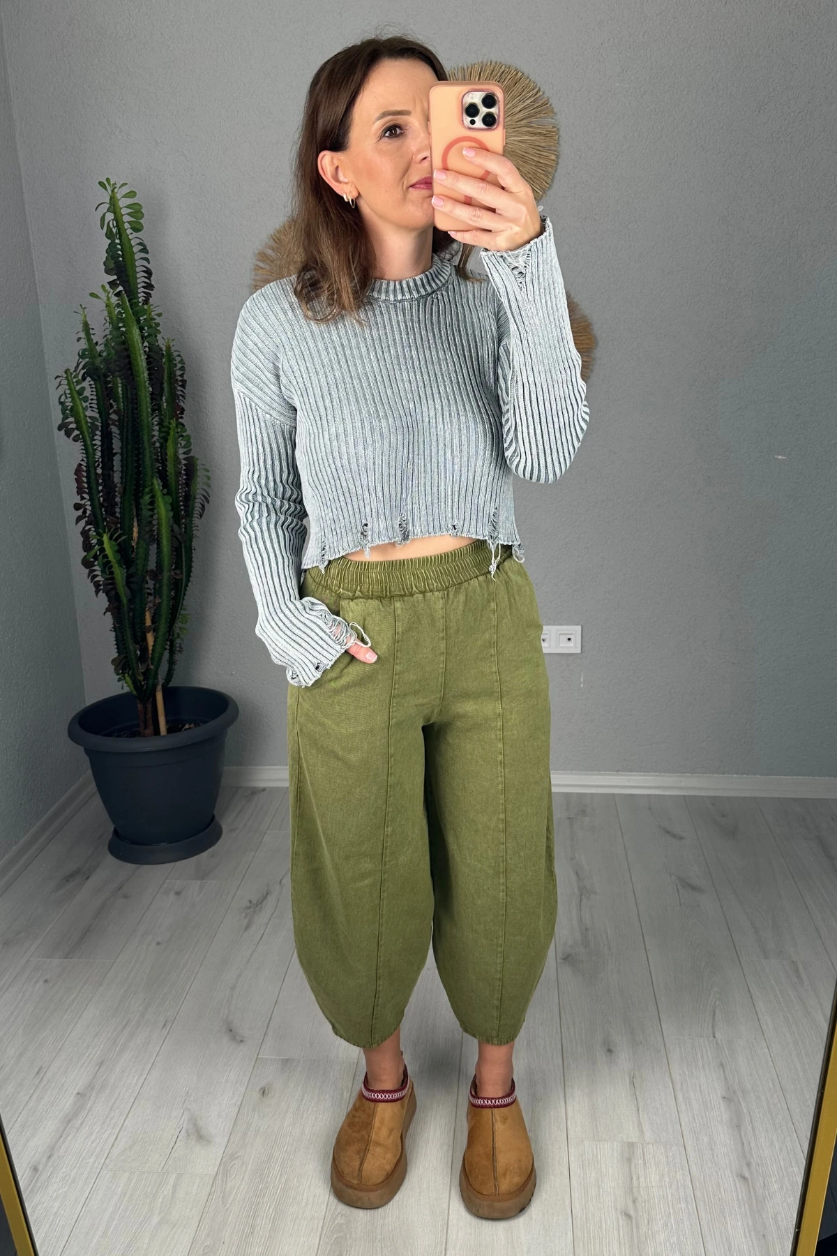 Bisiklet Yaka Yıkamalı Triko Kazak