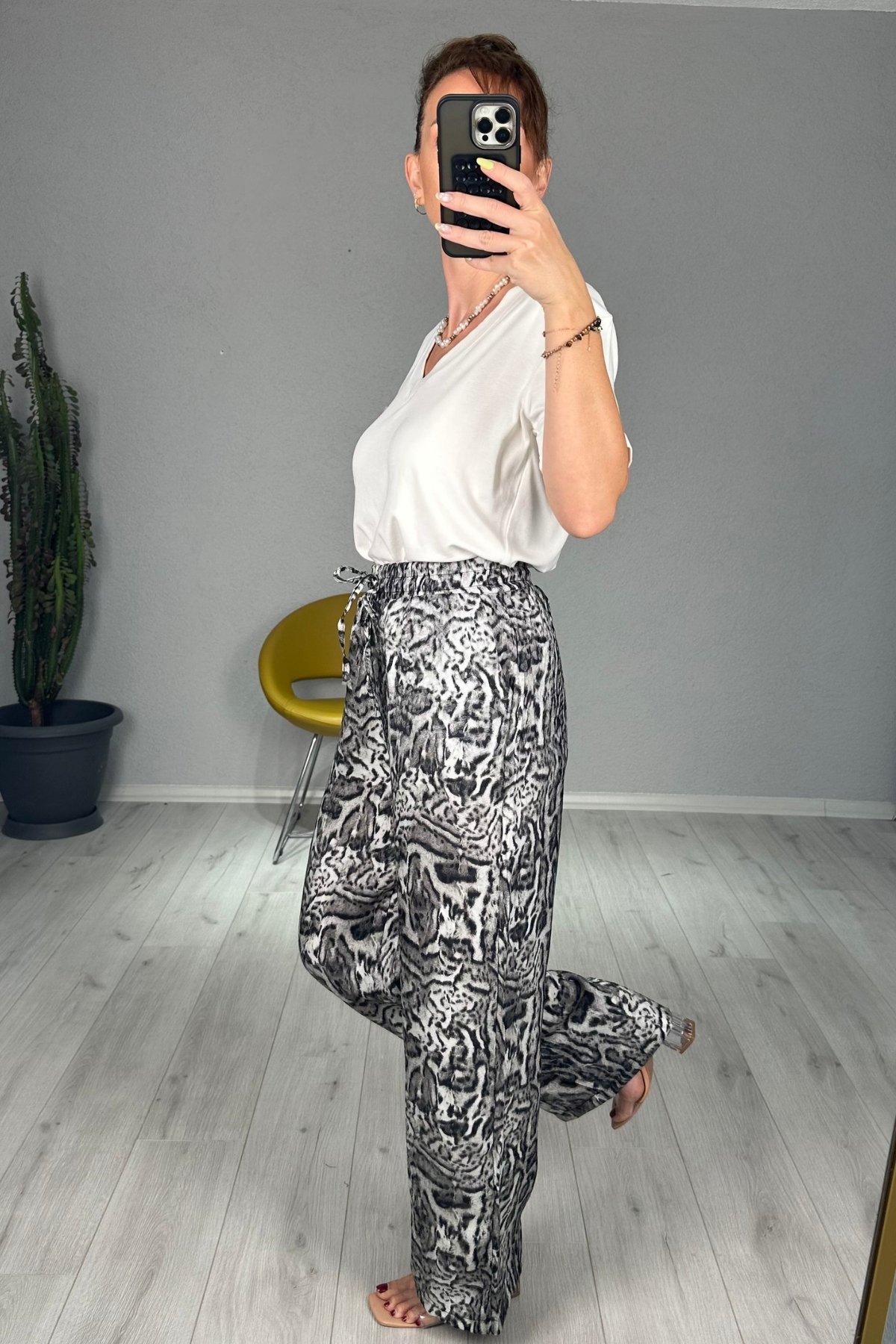 Leopar Bol Paça Pantolon 