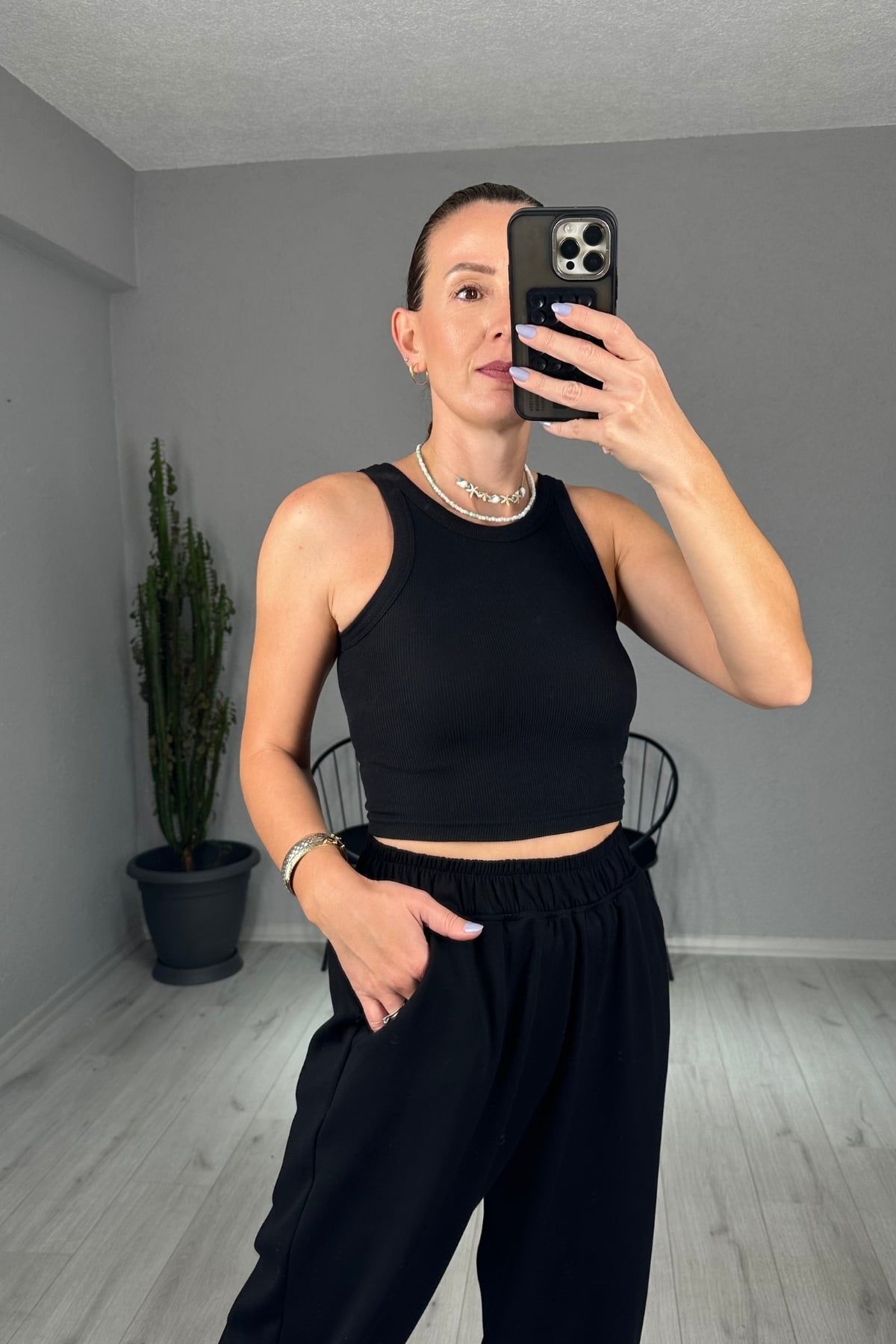 Kaşkorse Arka Dikiş Detaylı Crop