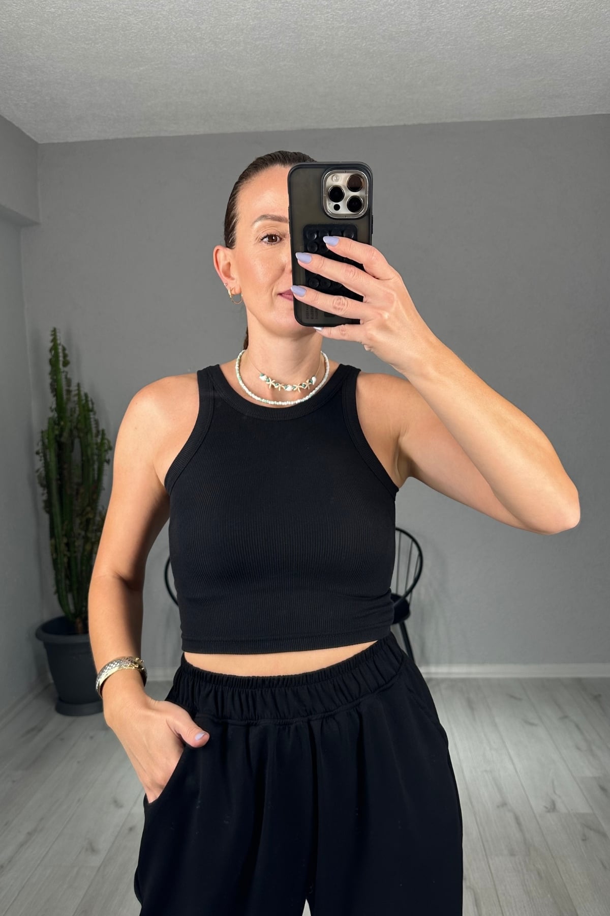 Kaşkorse Arka Dikiş Detaylı Crop