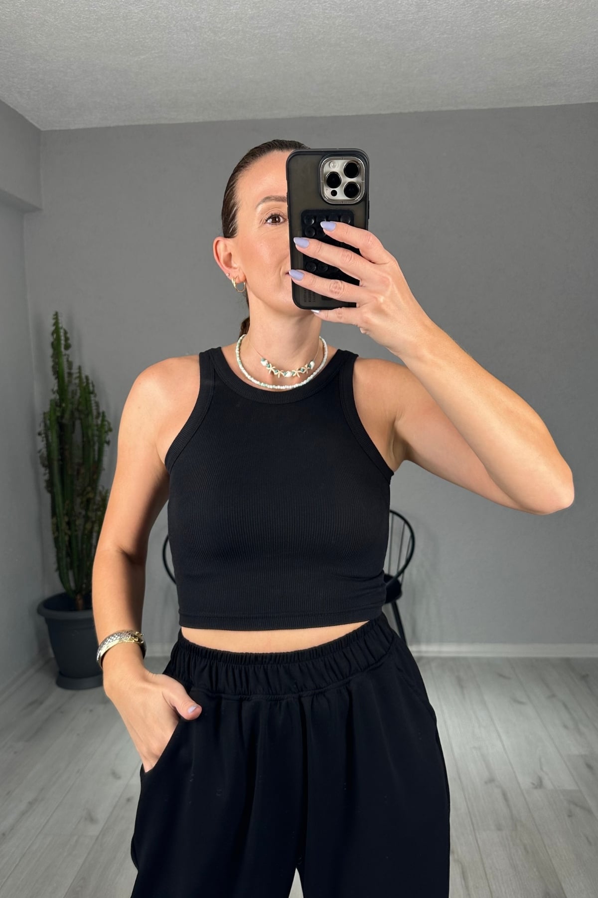 Kaşkorse Arka Dikiş Detaylı Crop