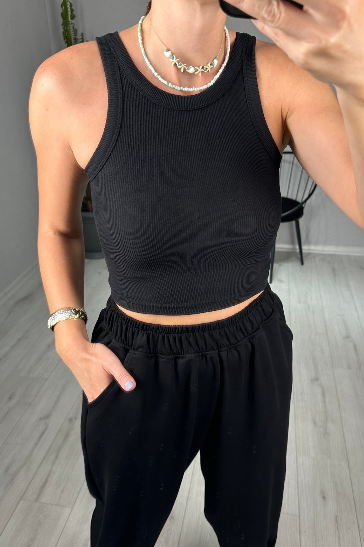 Kaşkorse Arka Dikiş Detaylı Crop