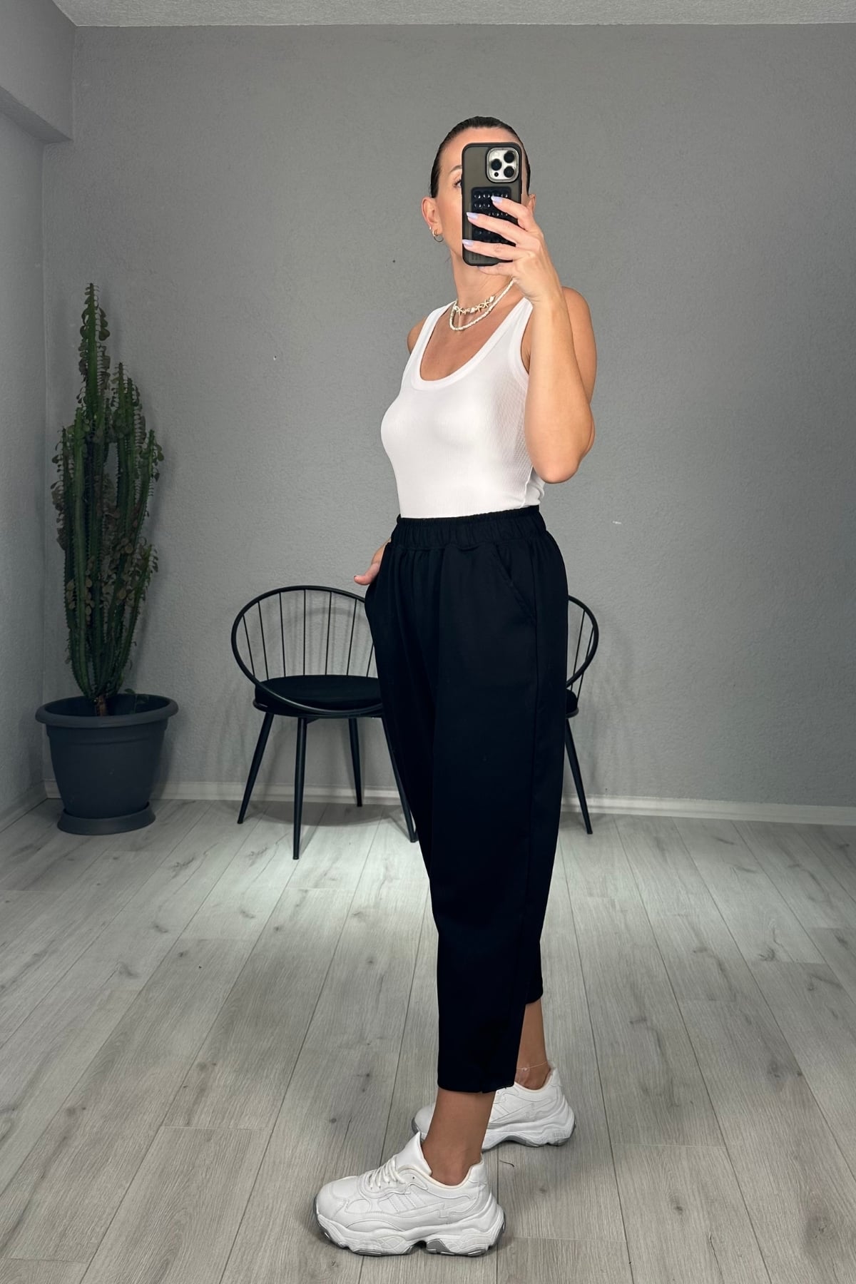 Kışlık Modal Kumaş Paça Tutturmalı Şalvar Pantolon 