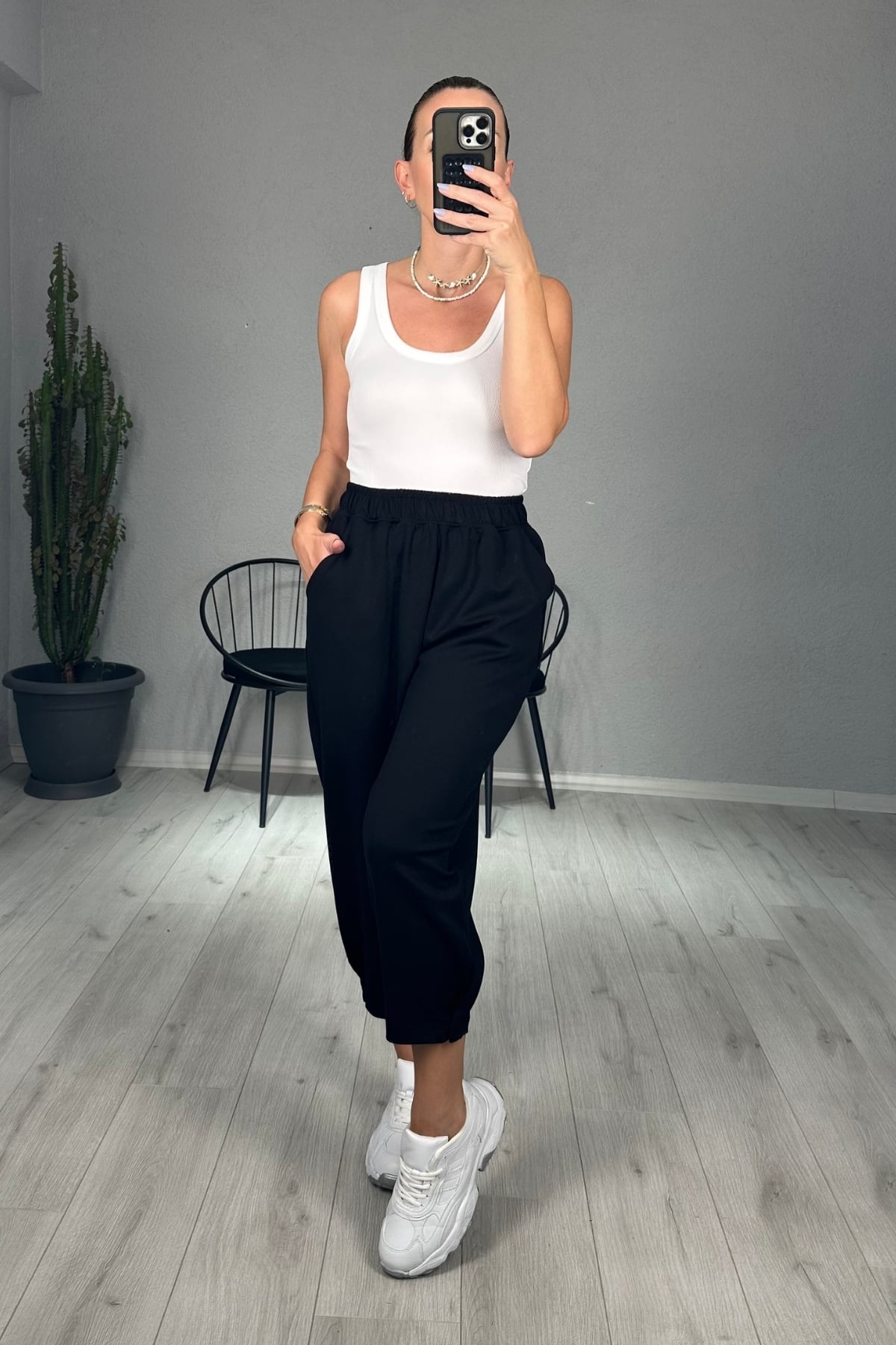 Kışlık Modal Kumaş Paça Tutturmalı Şalvar Pantolon 