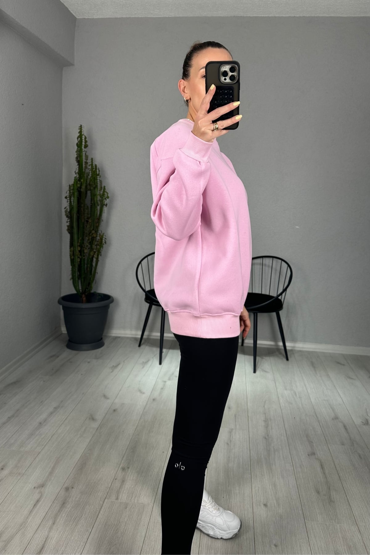 Overisize Şardonlu Sweatshirt