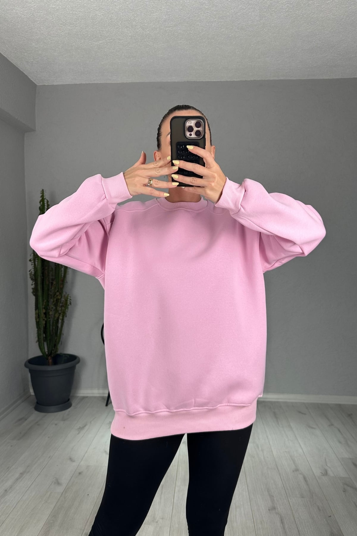 Overisize Şardonlu Sweatshirt
