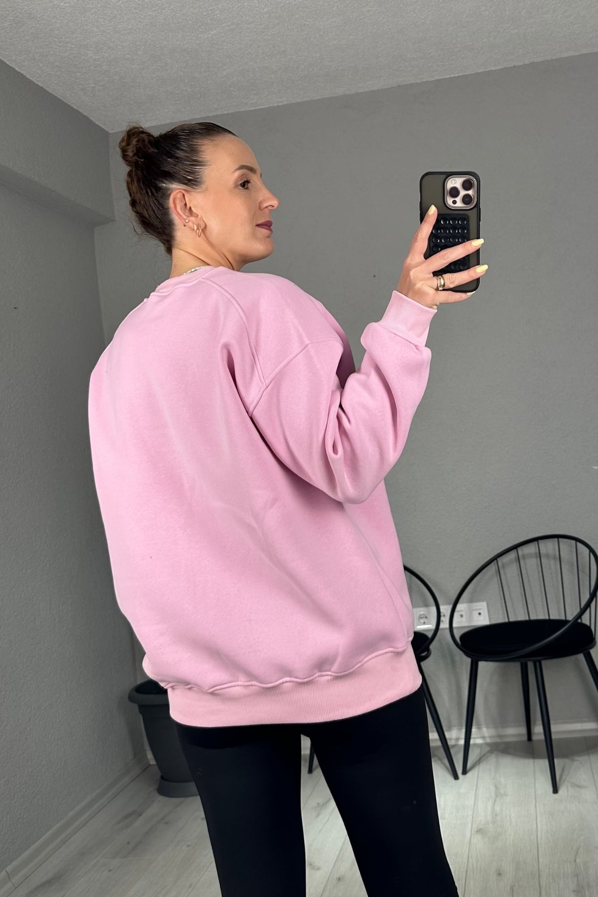 Overisize Şardonlu Sweatshirt
