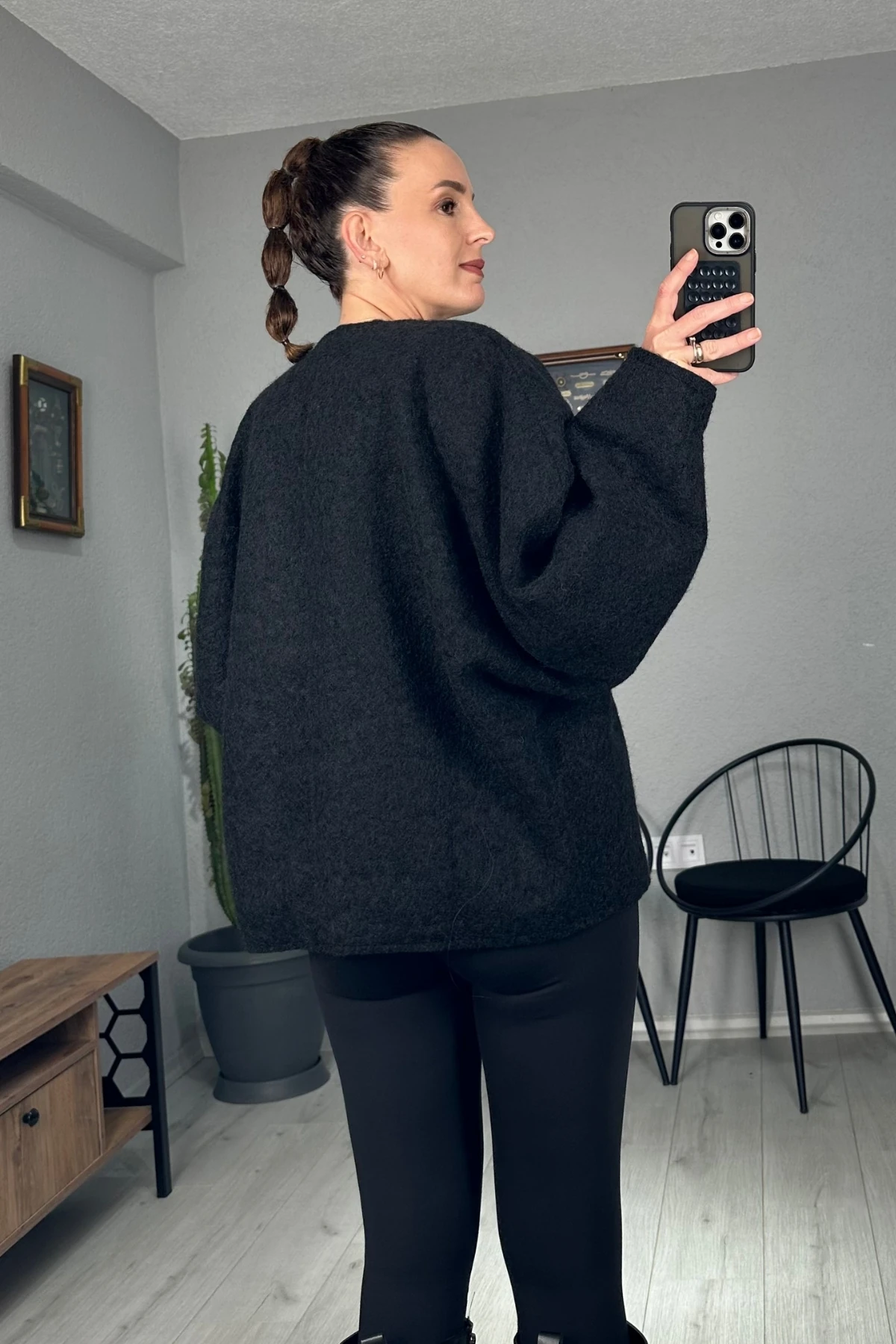 Önü Bağlama Detaylı Kaşe Ceket 