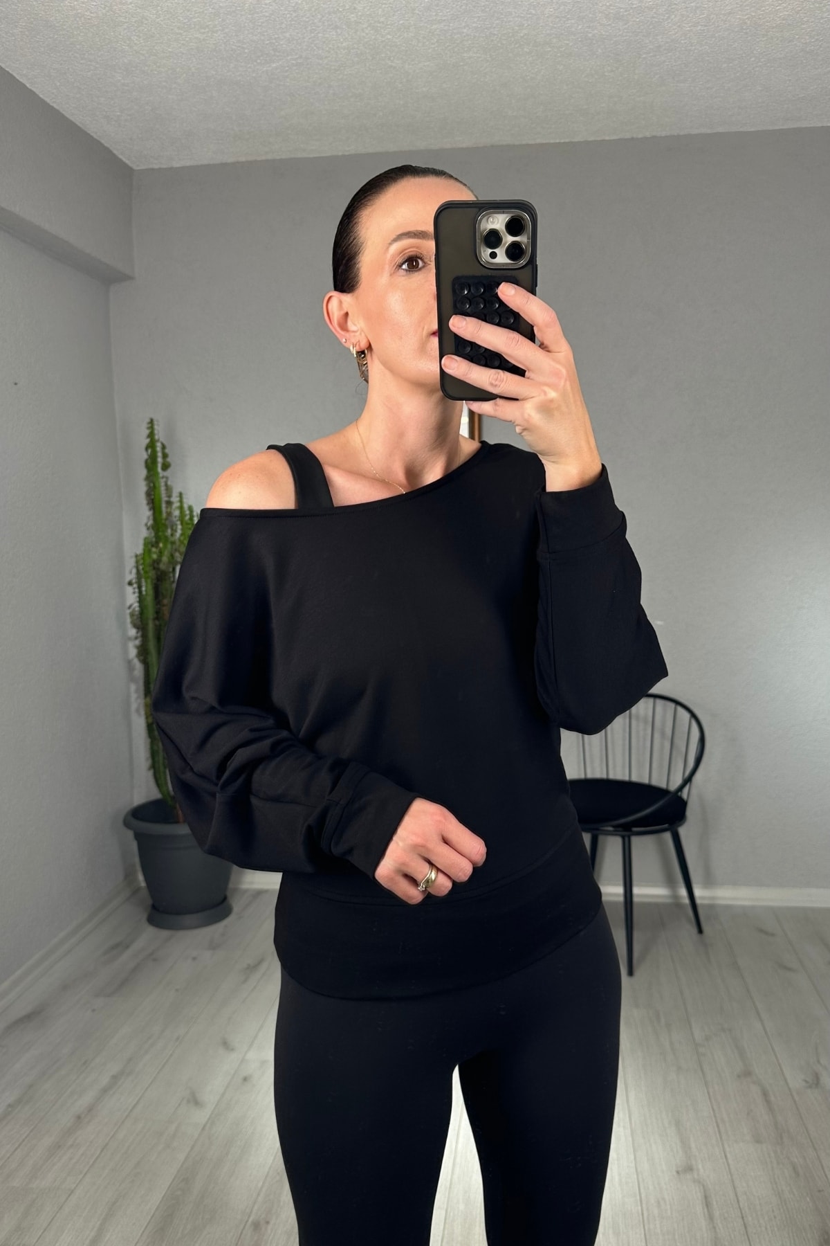 Modal Düşük Omuz Sweatshirt