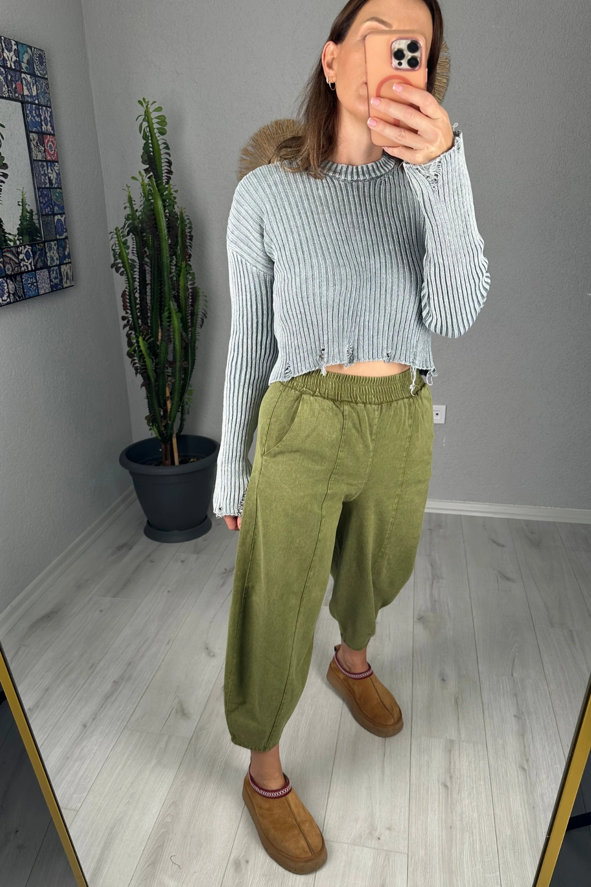 Bisiklet Yaka Yıkamalı Triko Kazak